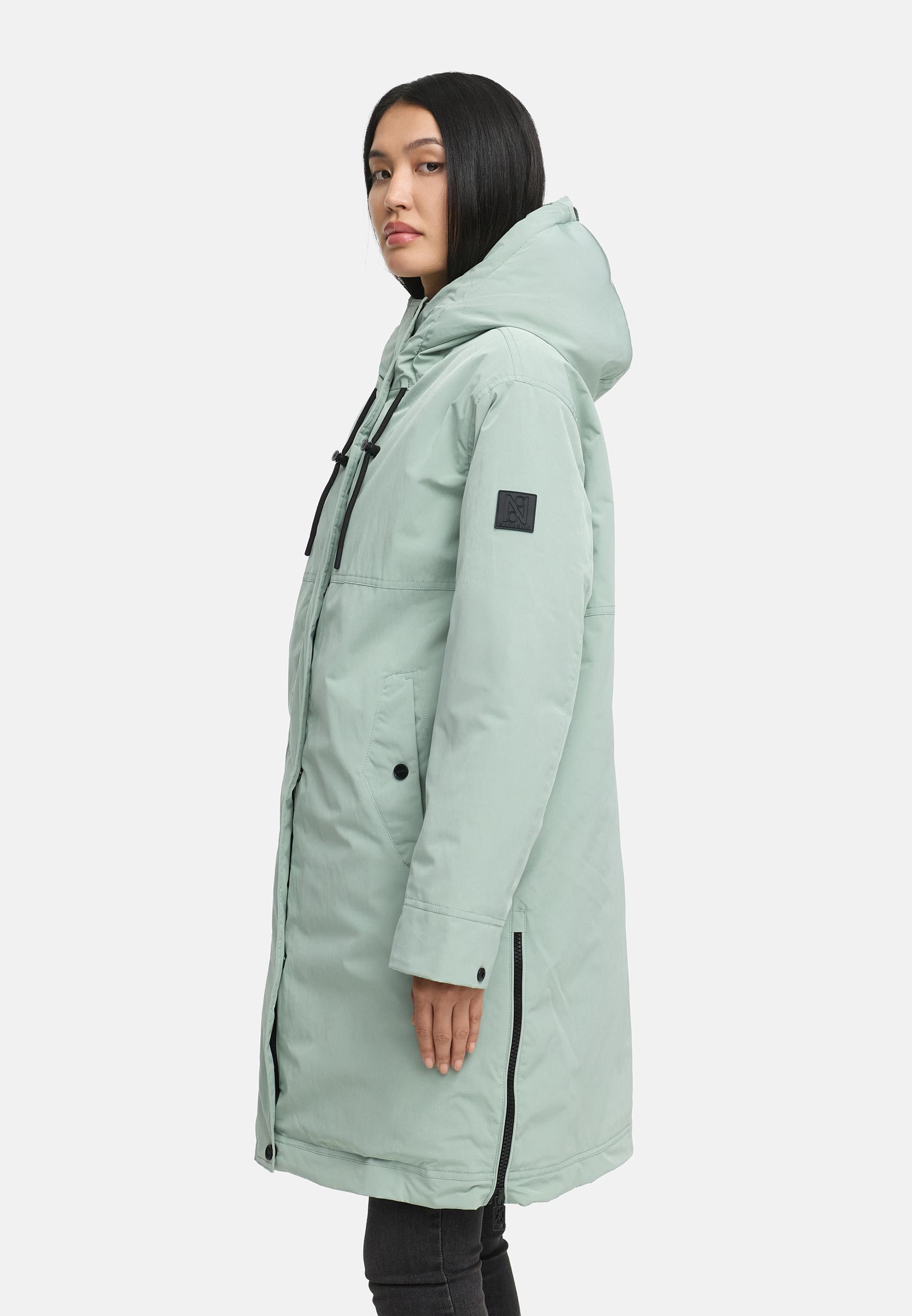 Wintermantel mit Kapuze "Hageltanz 14" Smokey Mint