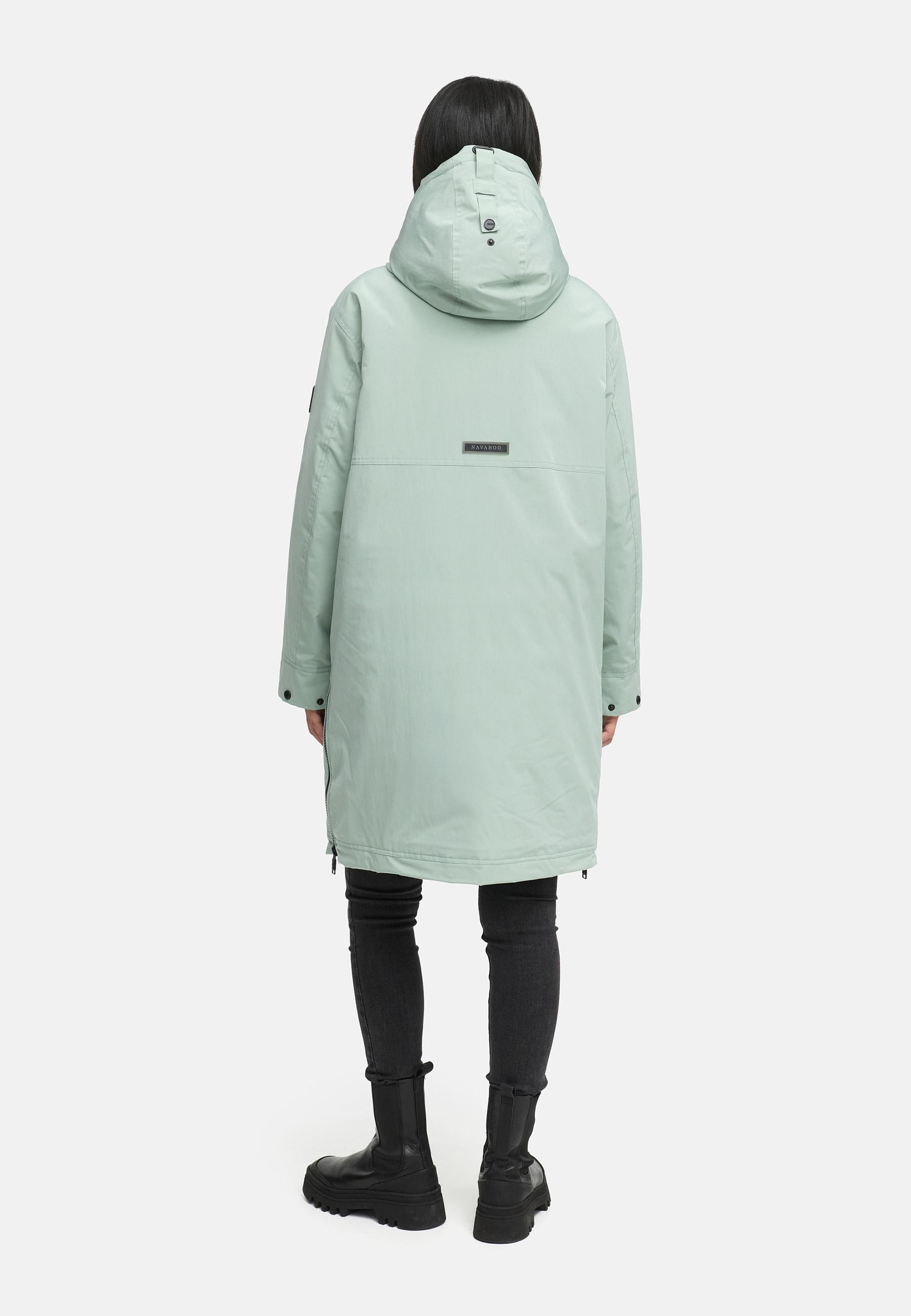 Wintermantel mit Kapuze "Hageltanz 14" Smokey Mint