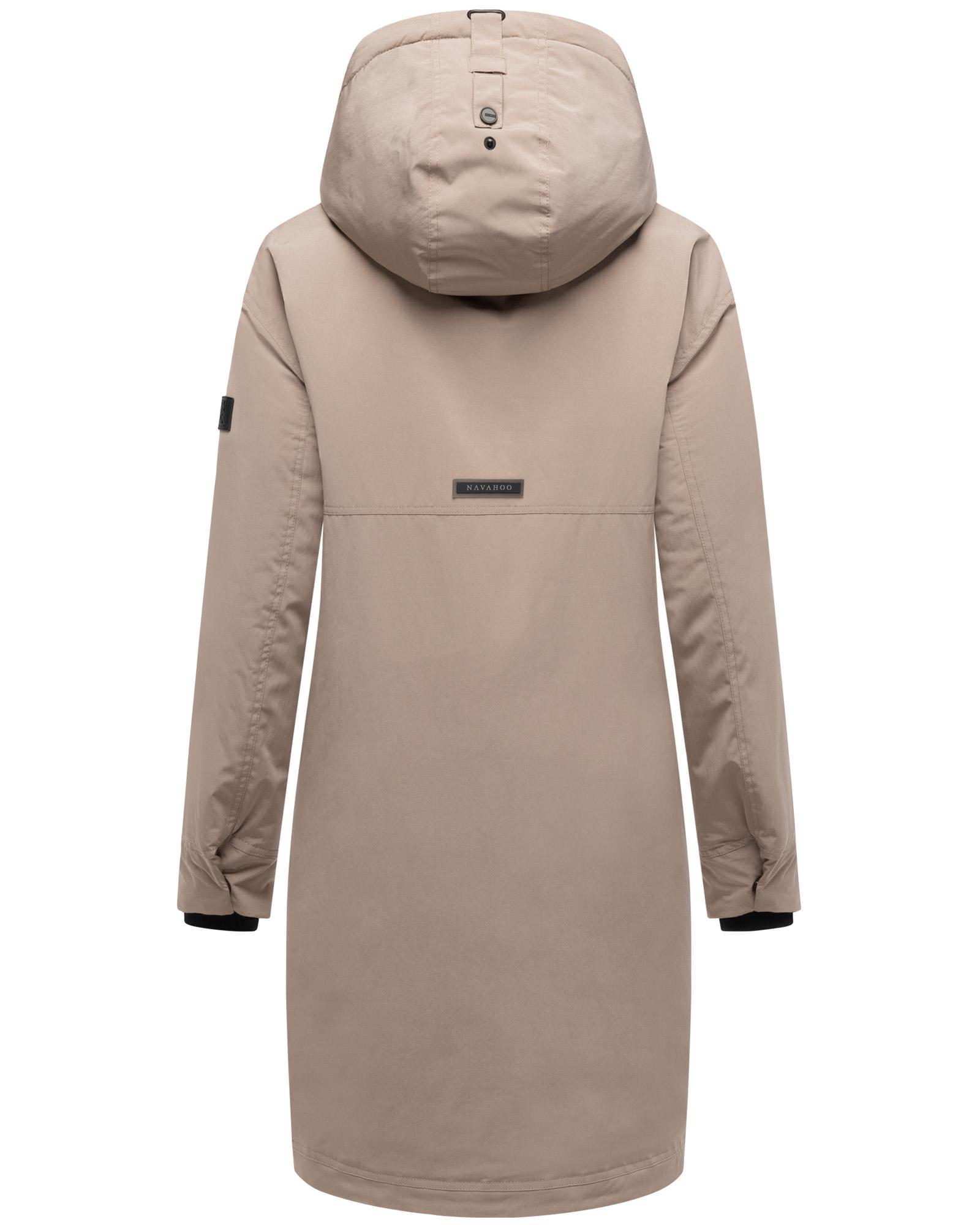 Wintermantel mit Kapuze "Hageltanz 14" Taupe Grey