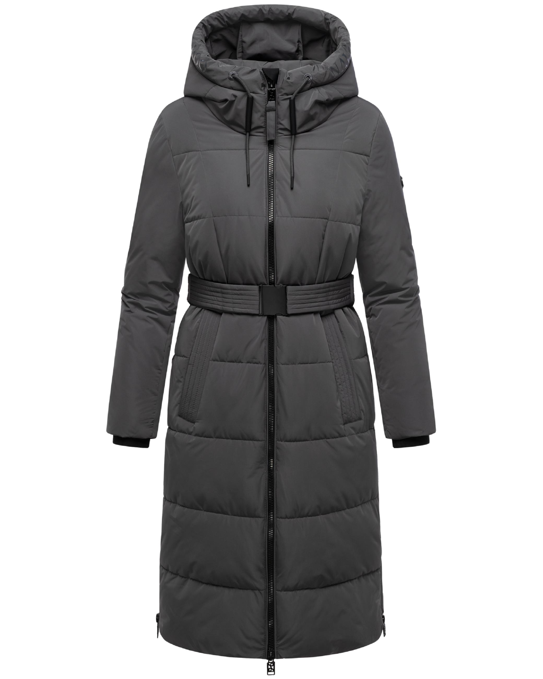 Warmer Steppmantel mit Taillengürtel "Herbstnebel 14" Anthracite