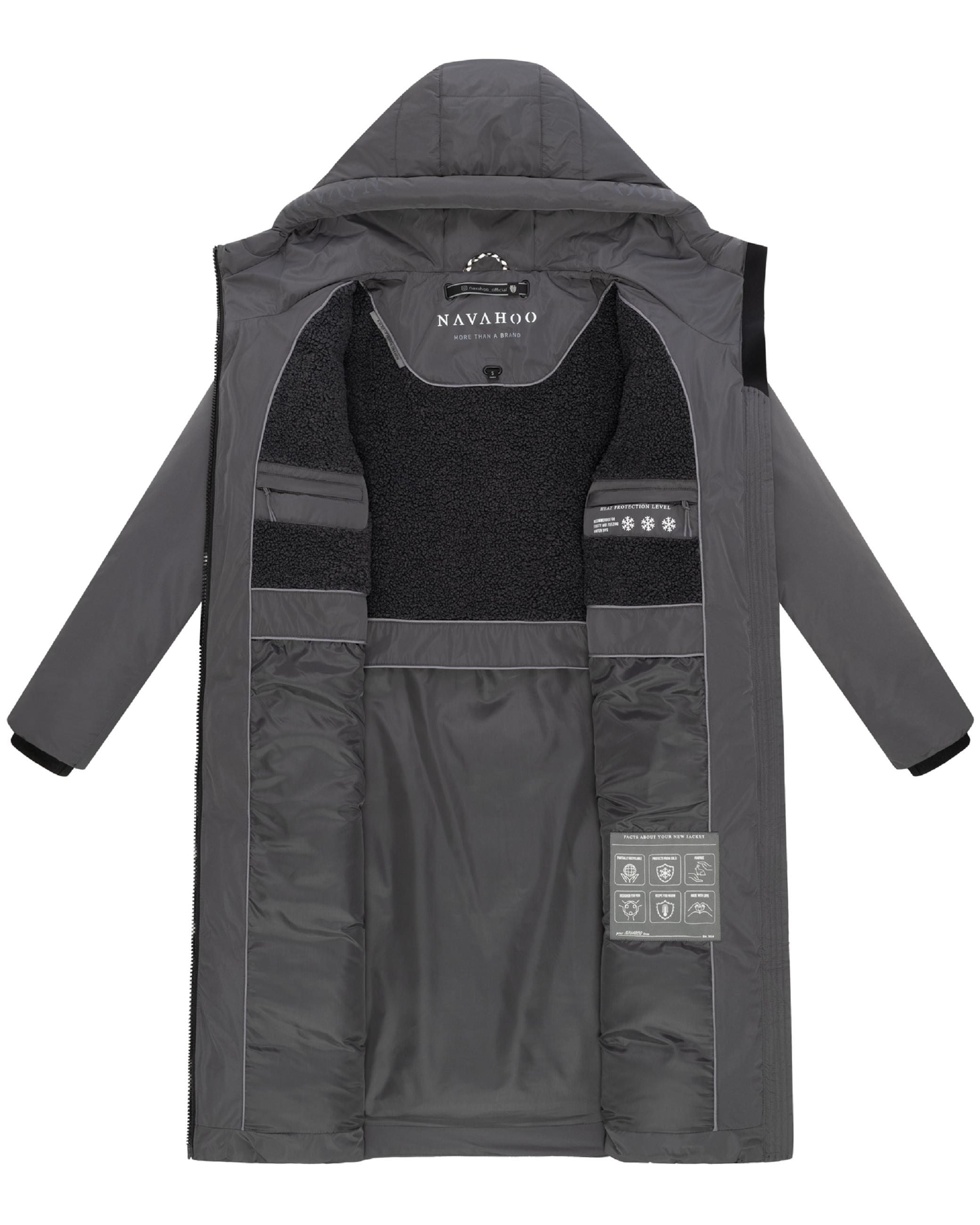 Warmer Steppmantel mit Taillengürtel "Herbstnebel 14" Anthracite