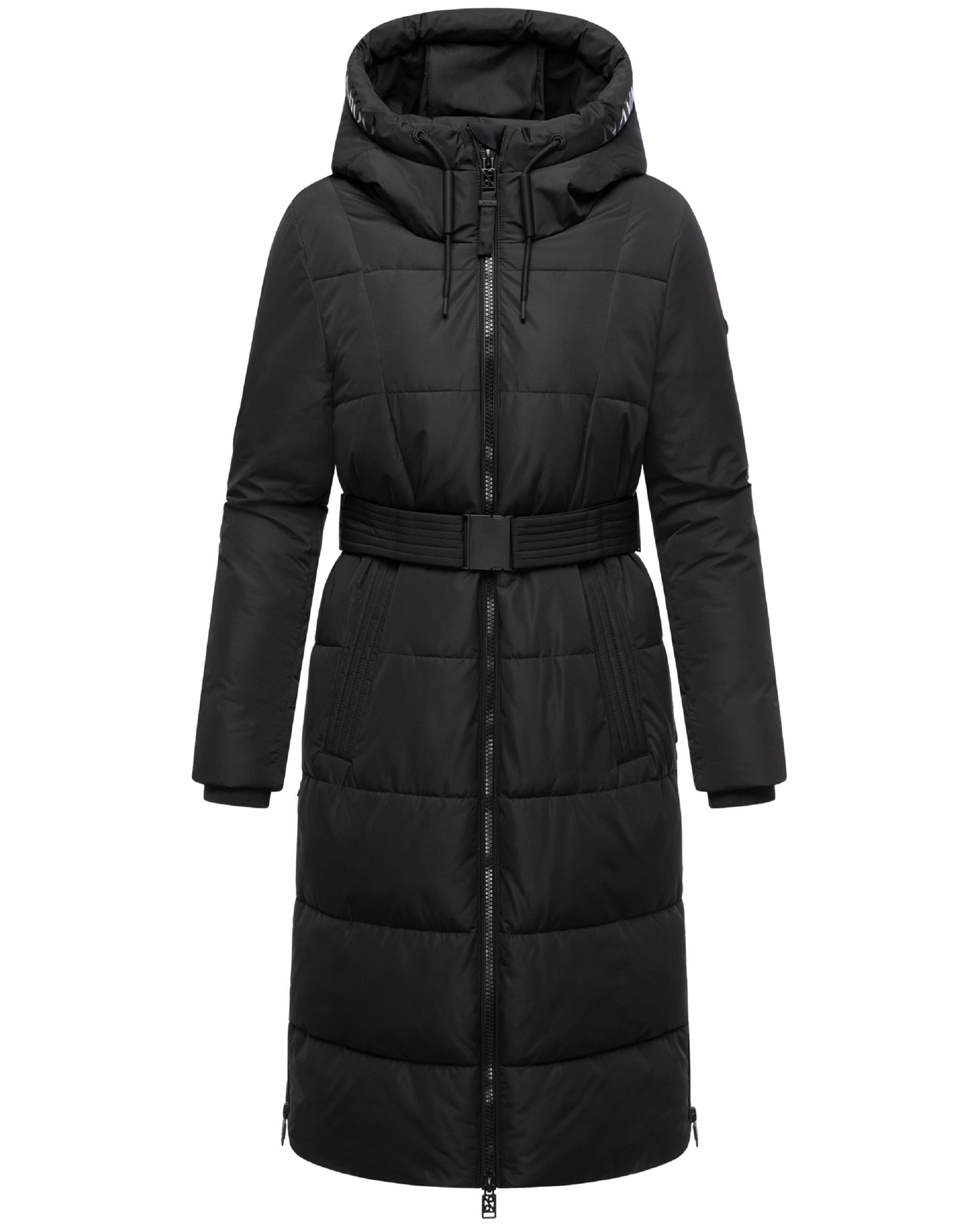 Warmer Steppmantel mit Taillengürtel "Herbstnebel 14" Black