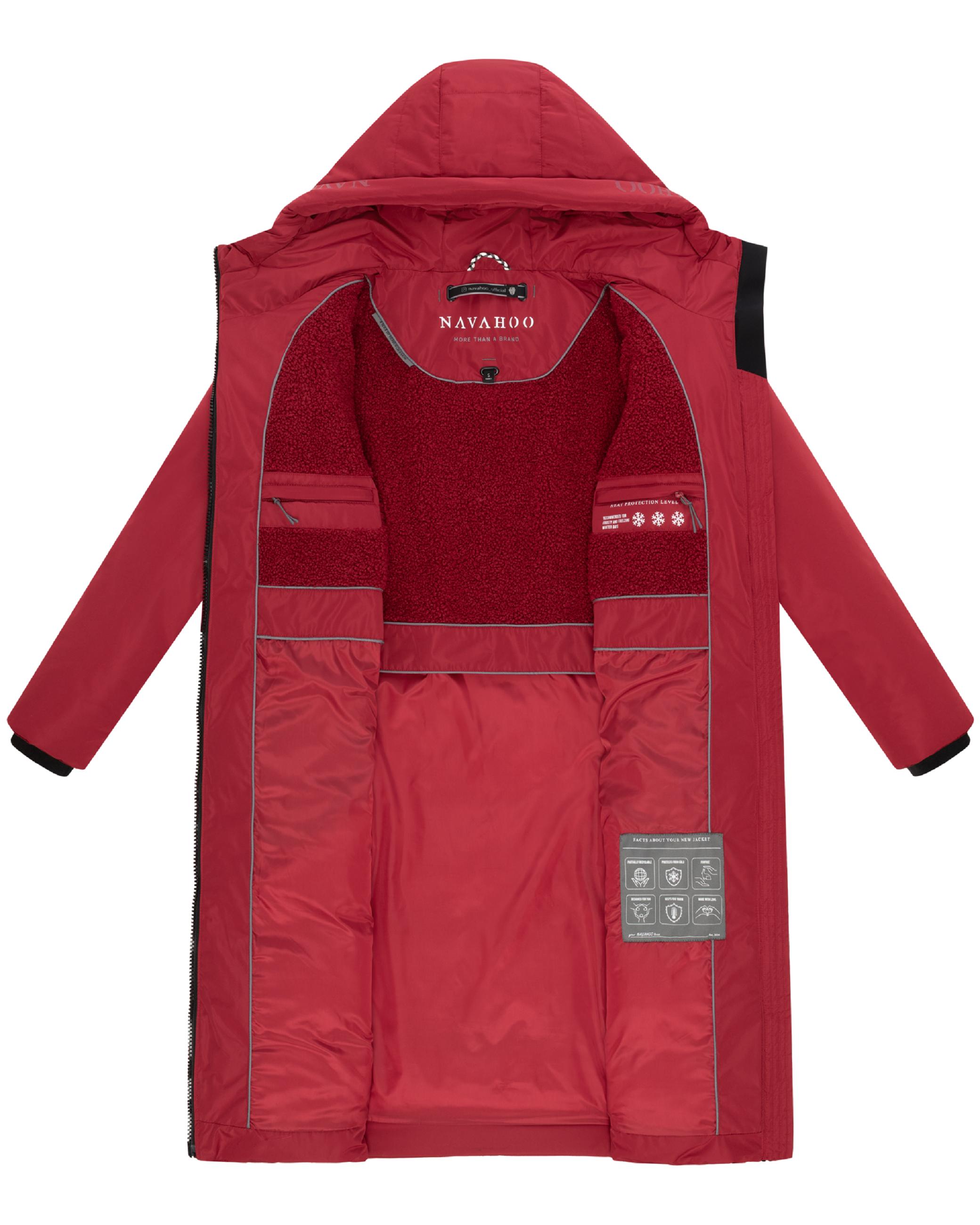 Warmer Steppmantel mit Taillengürtel "Herbstnebel 14" Dark Red