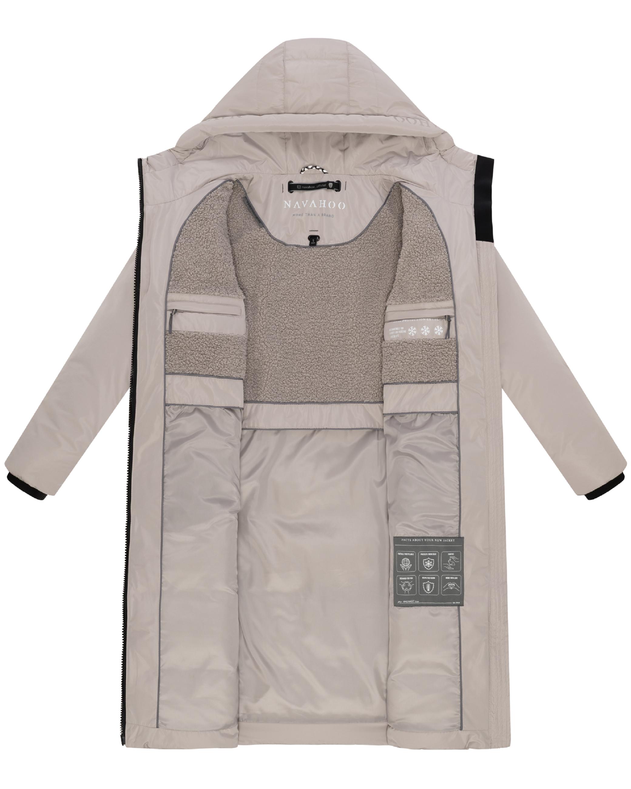 Warmer Steppmantel mit Taillengürtel "Herbstnebel 14" Light Grey