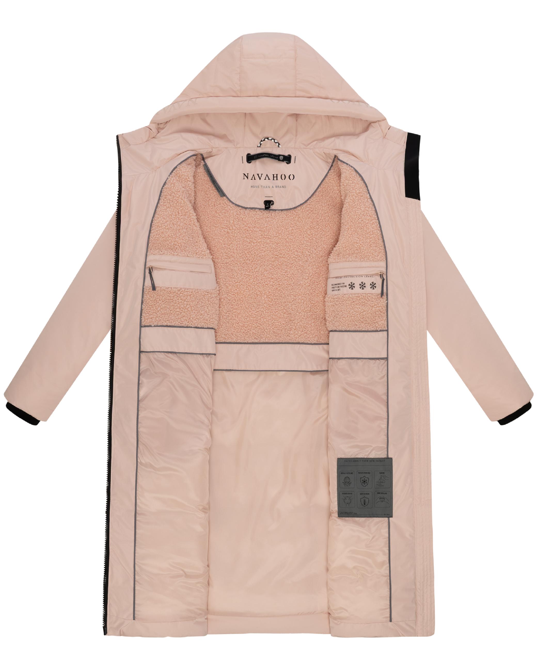 Warmer Steppmantel mit Taillengürtel "Herbstnebel 14" Light Peach