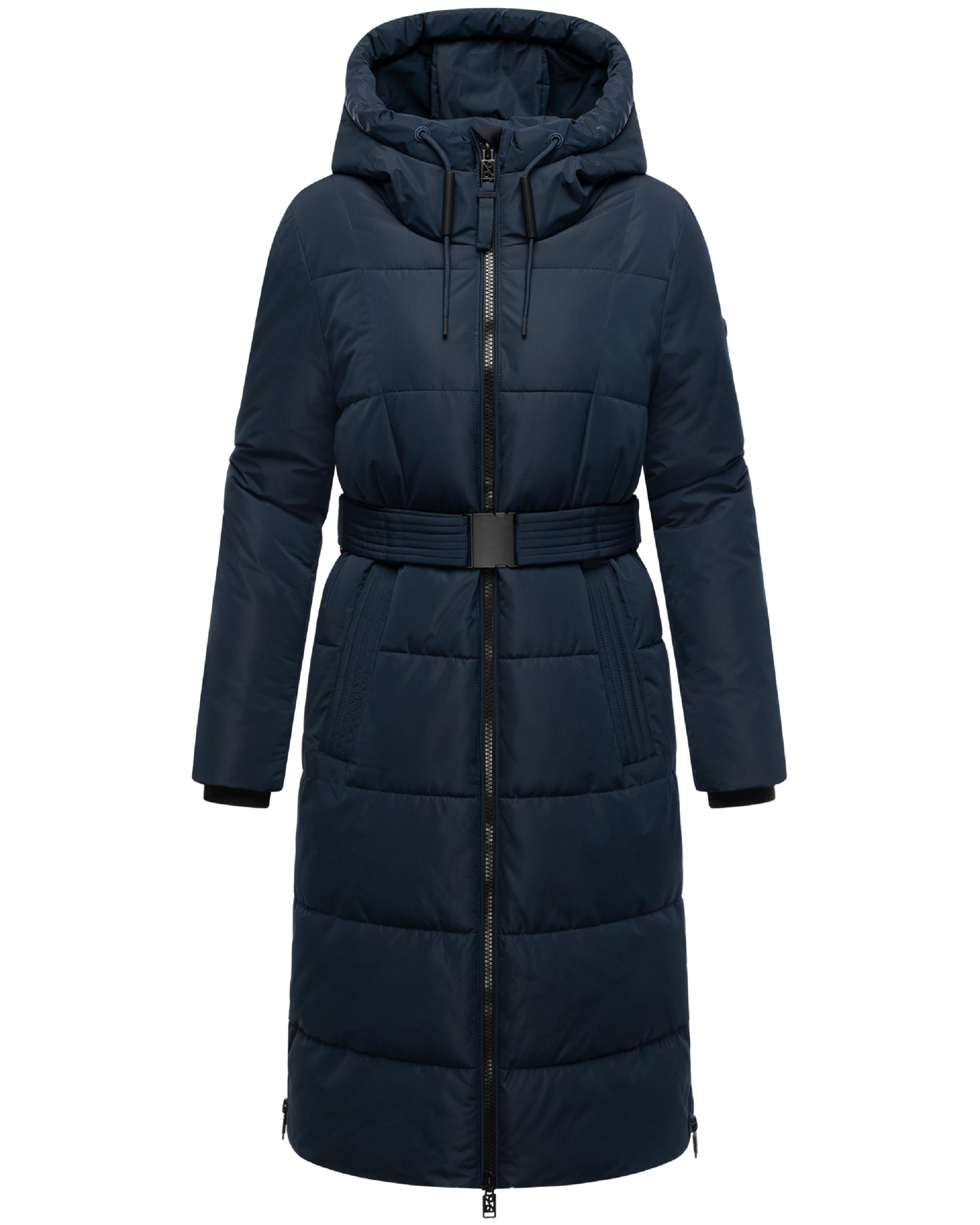 Warmer Steppmantel mit Taillengürtel "Herbstnebel 14" Navy