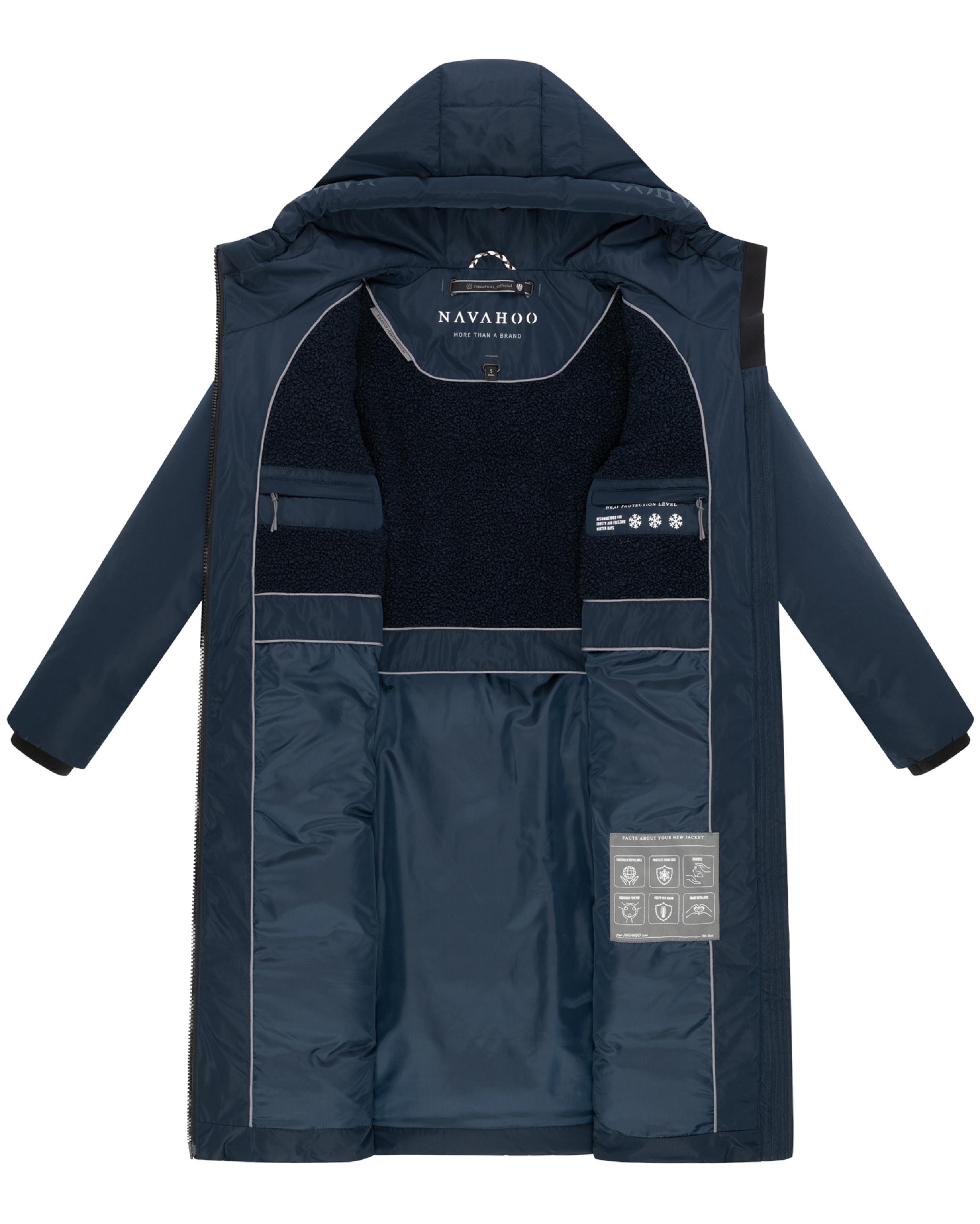 Warmer Steppmantel mit Taillengürtel "Herbstnebel 14" Navy
