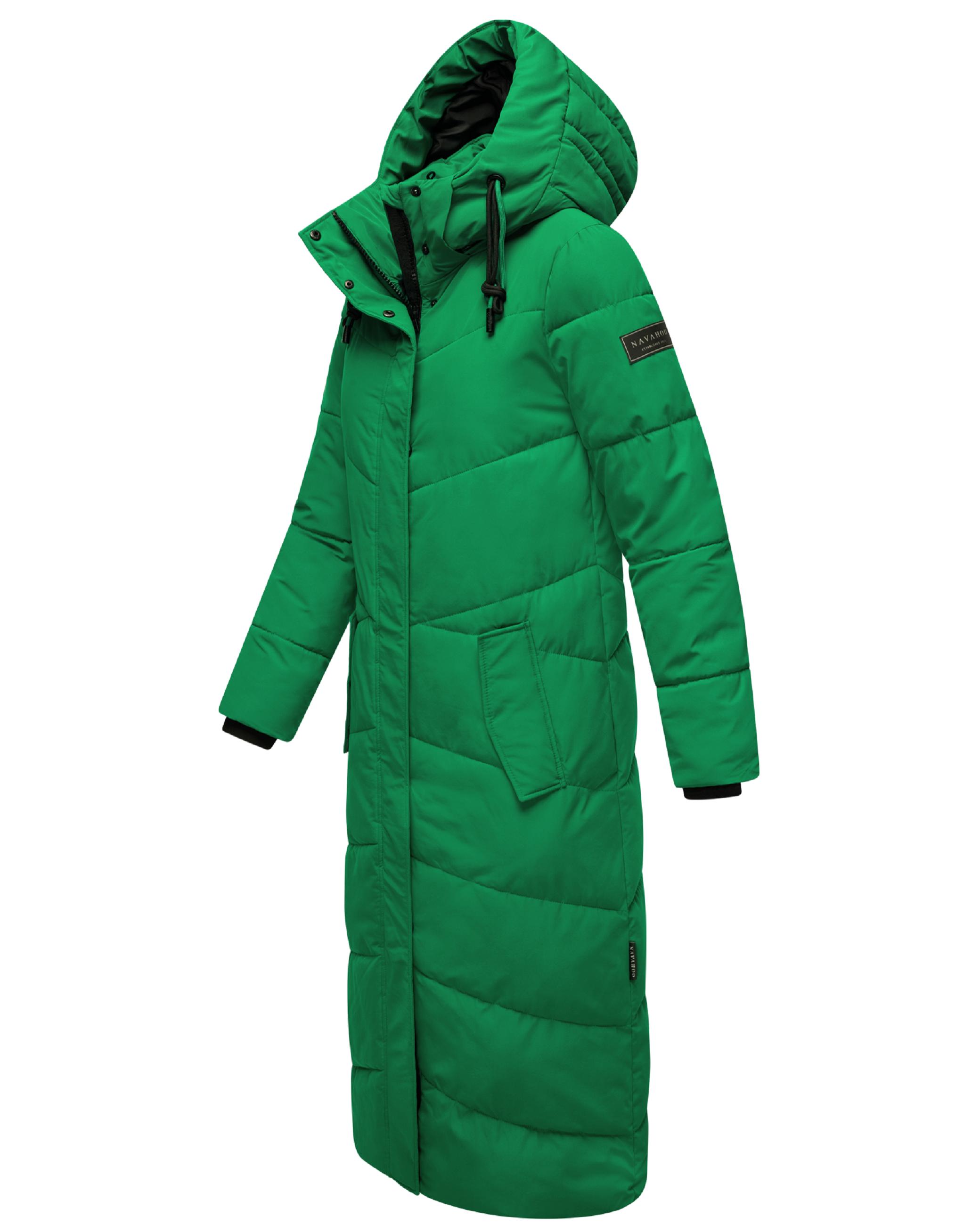 Extralanger Steppmantel "Hingucker XIV" Smaragd Green
