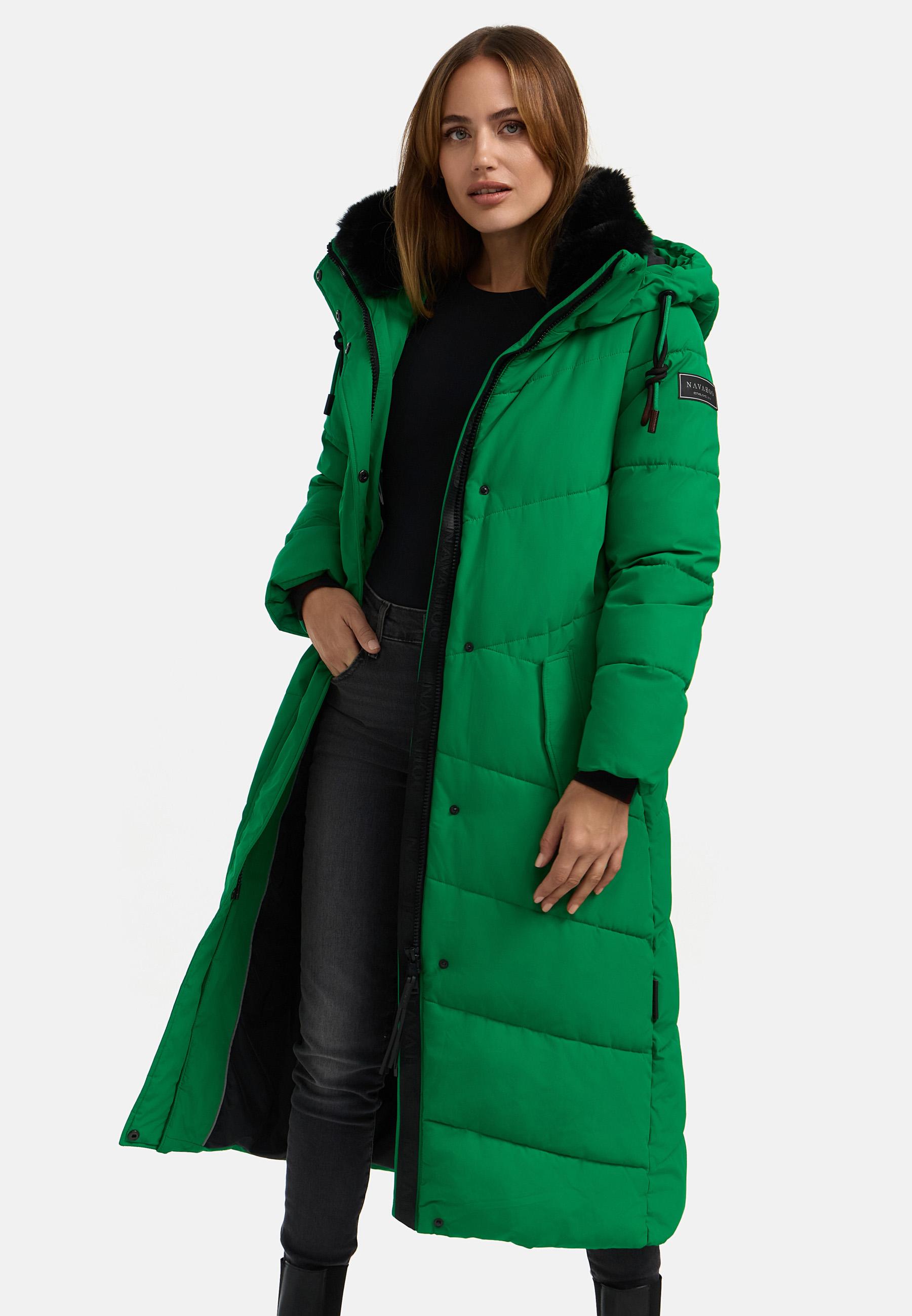Extralanger Steppmantel "Hingucker XIV" Smaragd Green