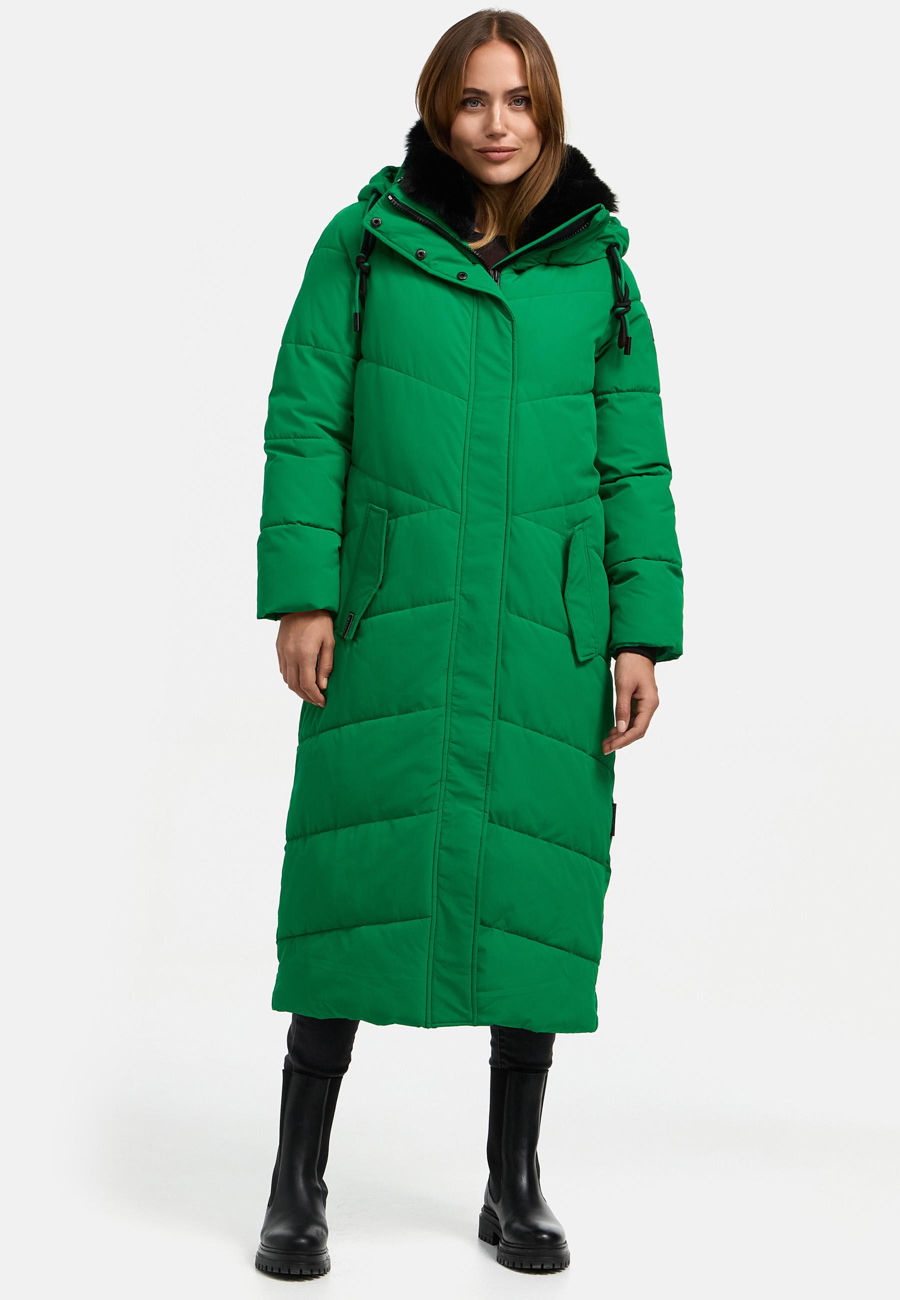 Extralanger Steppmantel "Hingucker XIV" Smaragd Green