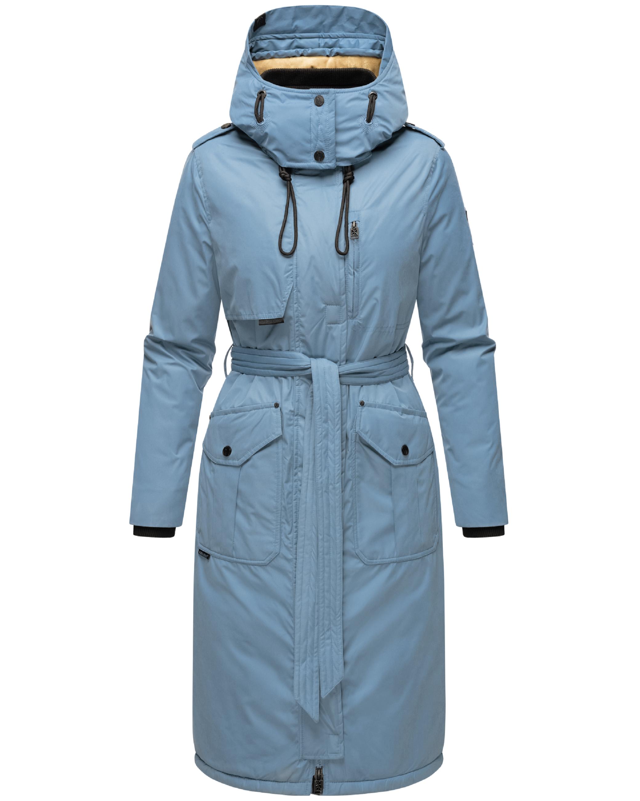 Wintermantel mit hohem Kragen und weicher Kapuze "Hokulanii" Powder Blue