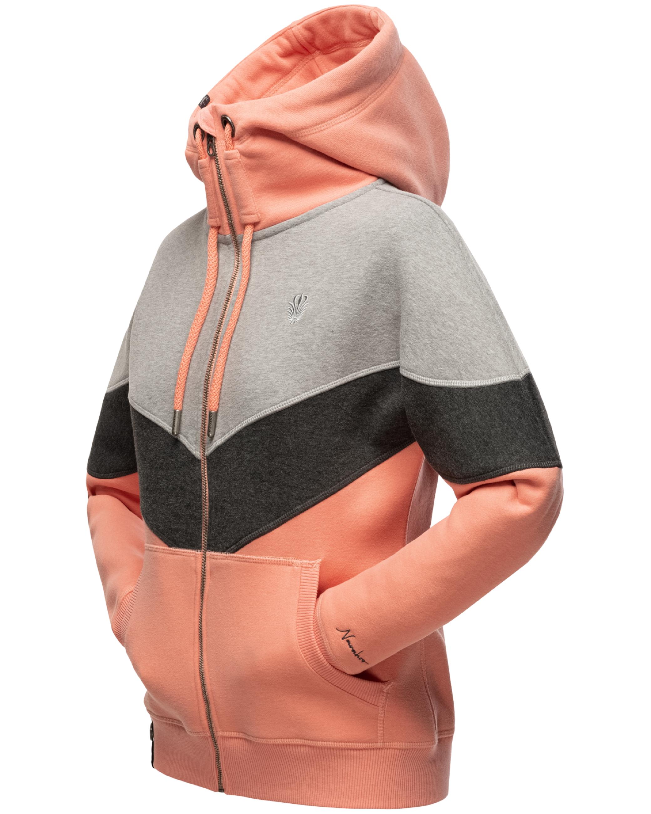 Extraweiche Kapuzen-Sweatjacke Multicolor "Honigperle" Apricot