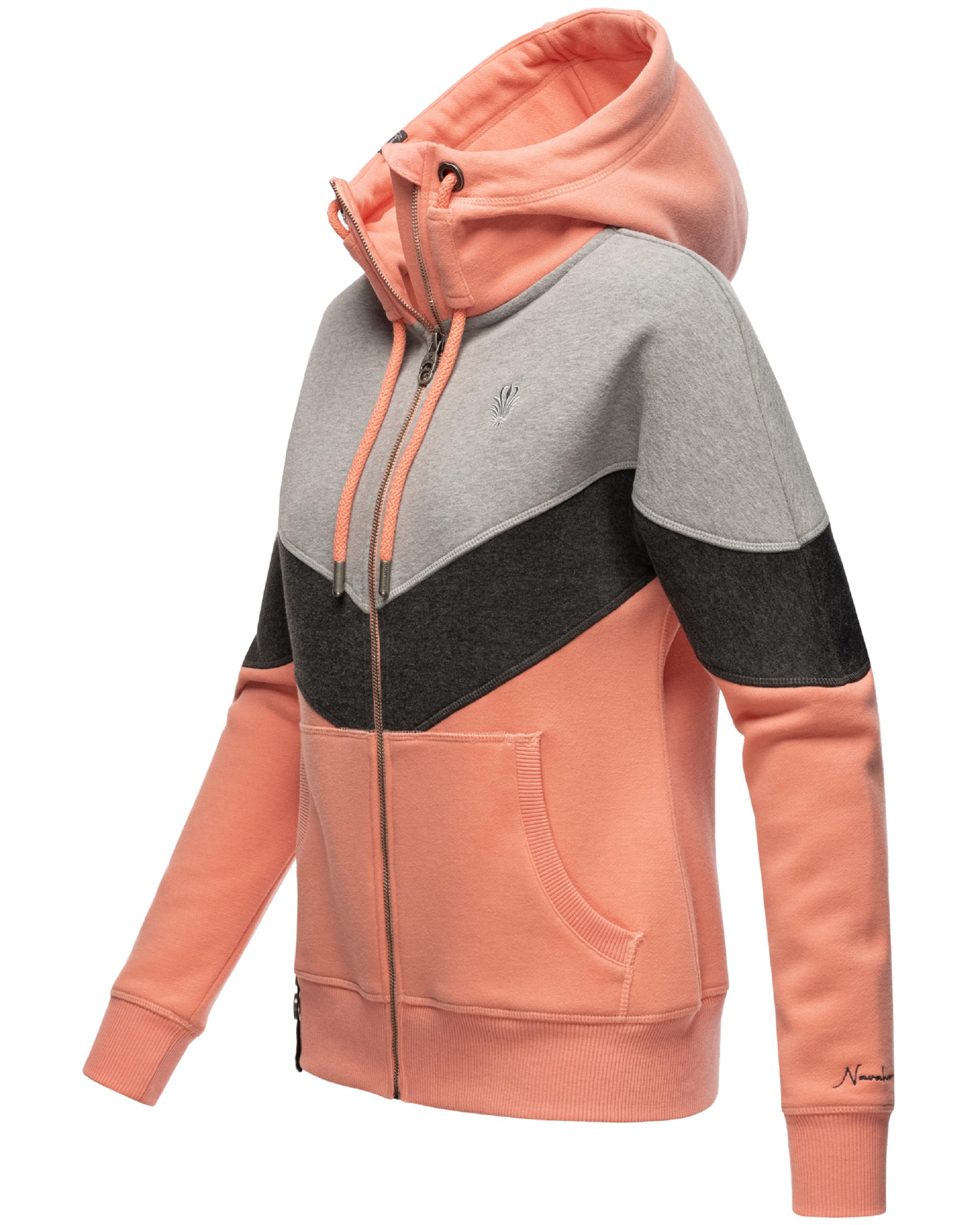 Extraweiche Kapuzen-Sweatjacke Multicolor "Honigperle" Apricot