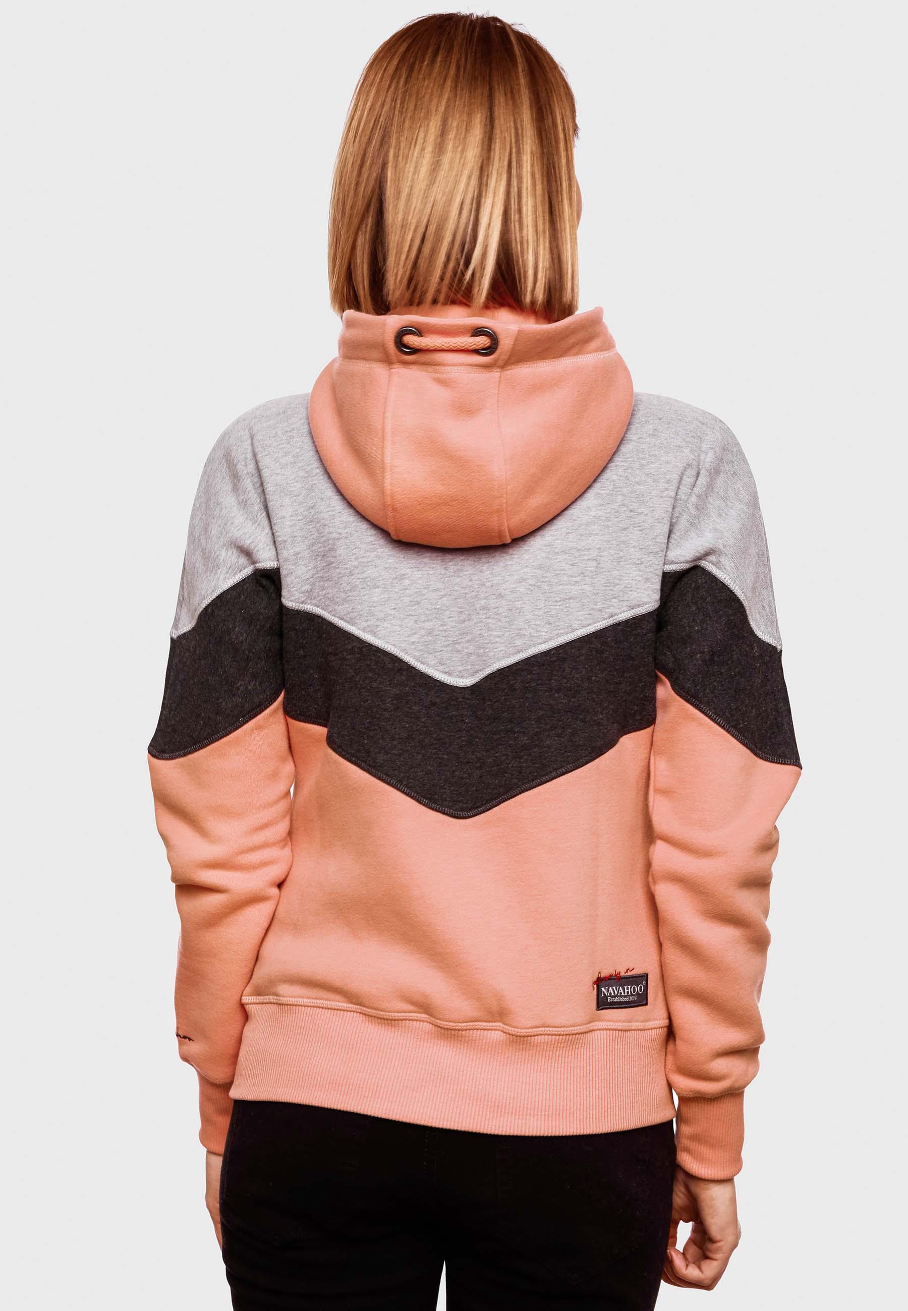 Extraweiche Kapuzen-Sweatjacke Multicolor "Honigperle" Apricot