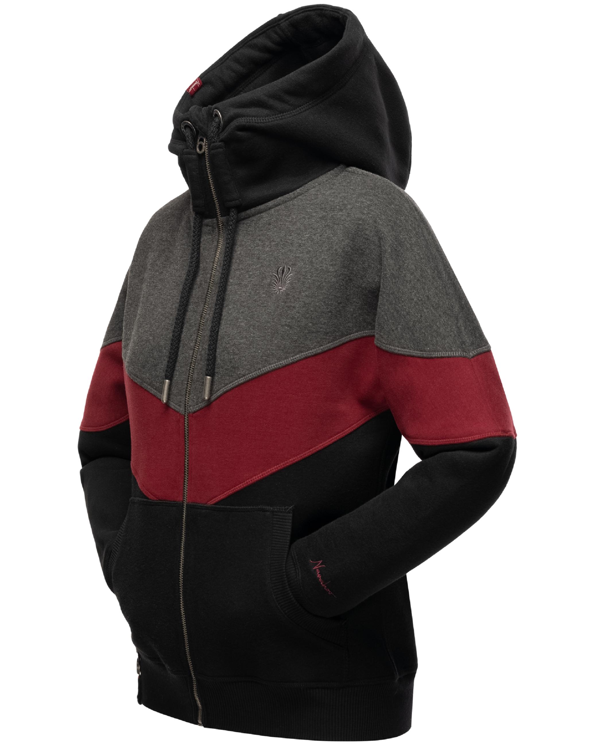 Extraweiche Kapuzen-Sweatjacke Multicolor "Honigperle" Black