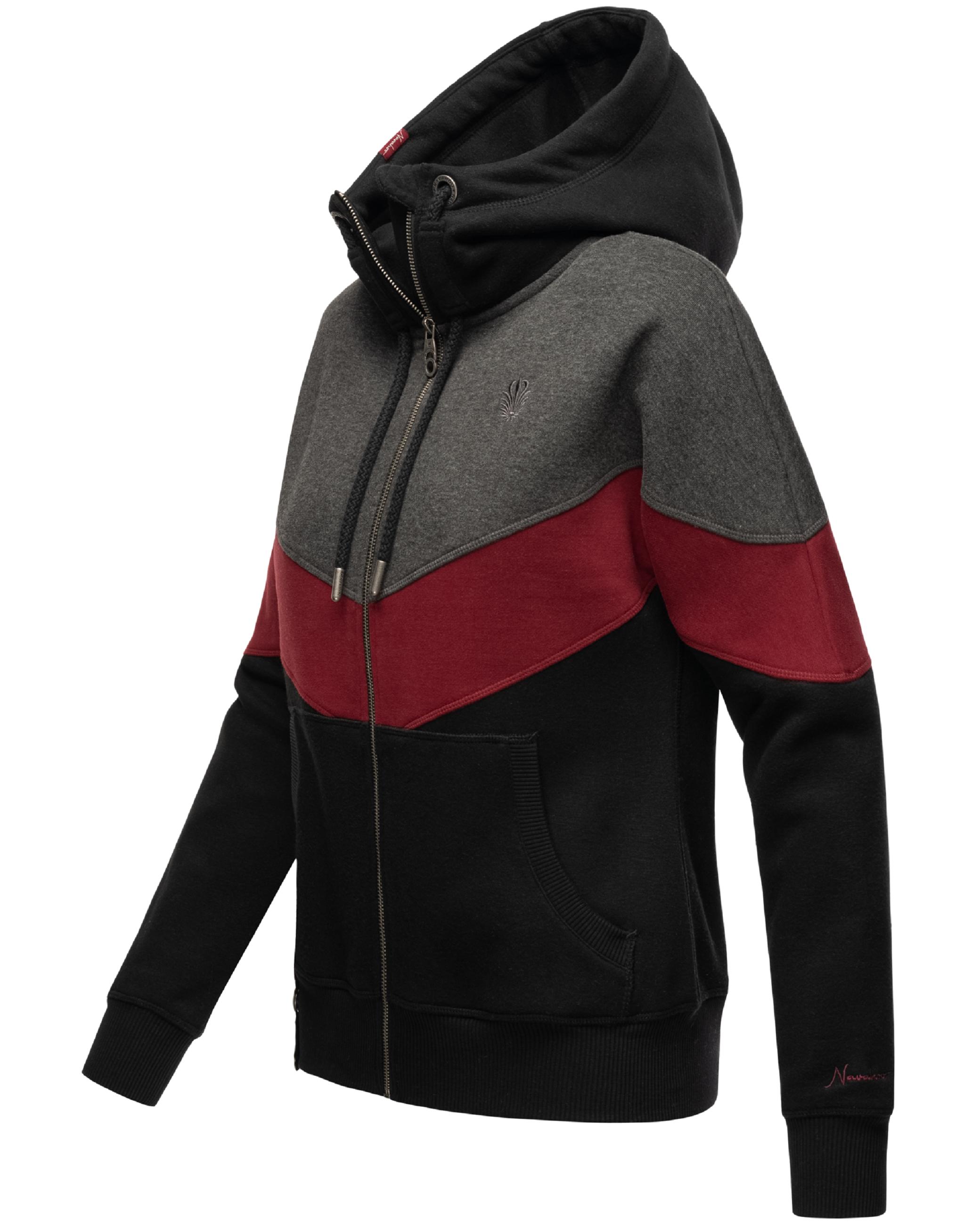 Extraweiche Kapuzen-Sweatjacke Multicolor "Honigperle" Black