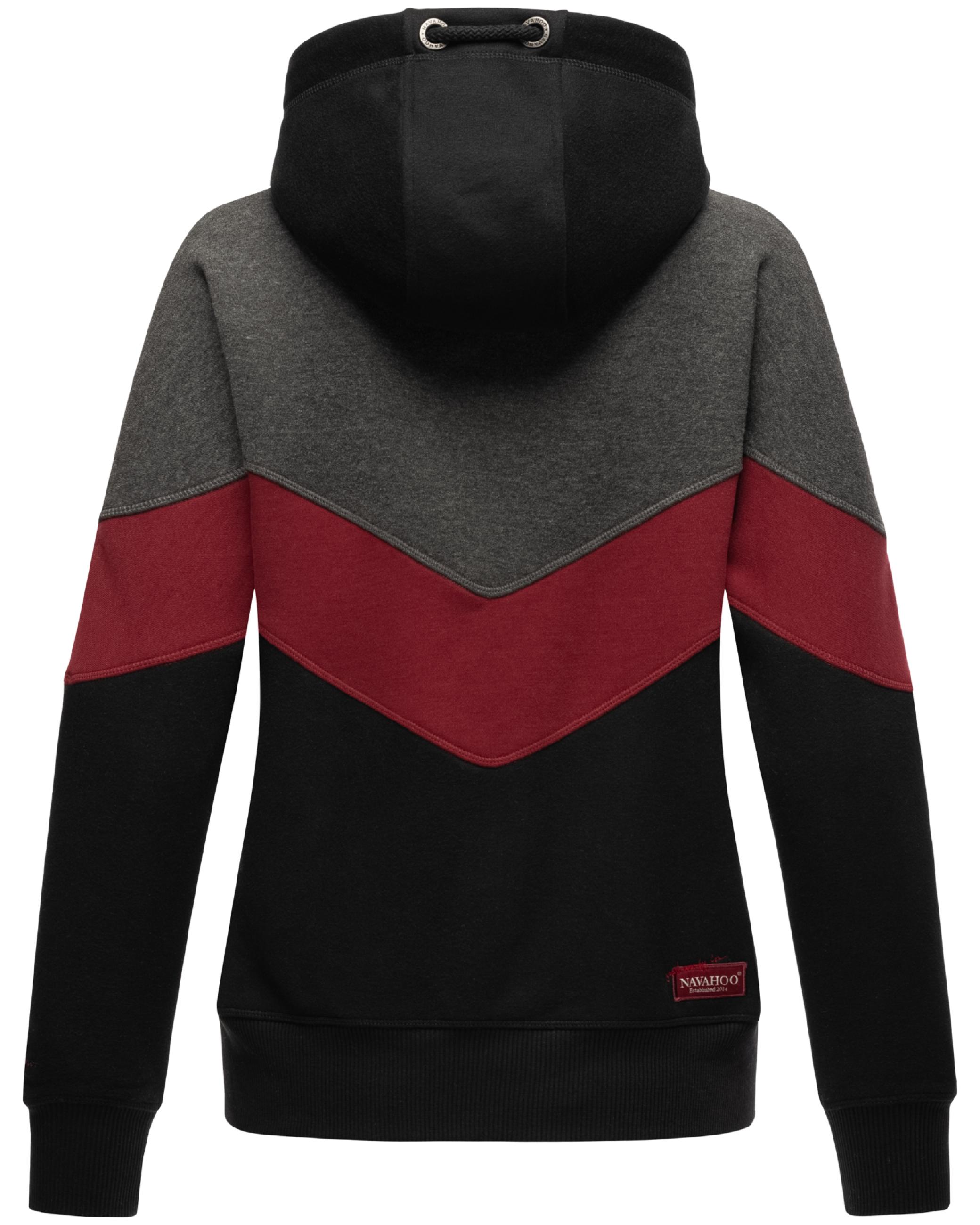 Extraweiche Kapuzen-Sweatjacke Multicolor "Honigperle" Black