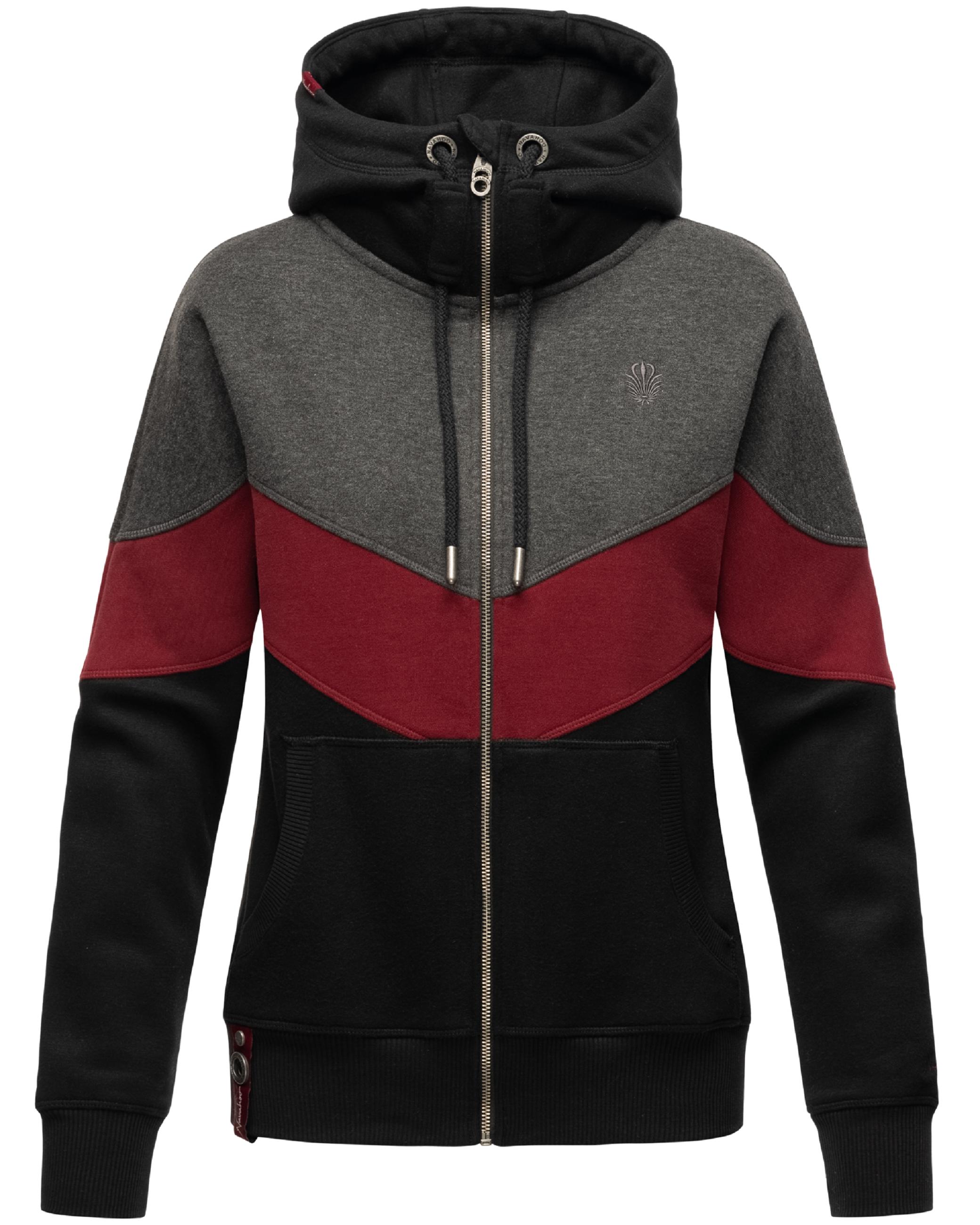 Extraweiche Kapuzen-Sweatjacke Multicolor "Honigperle" Black