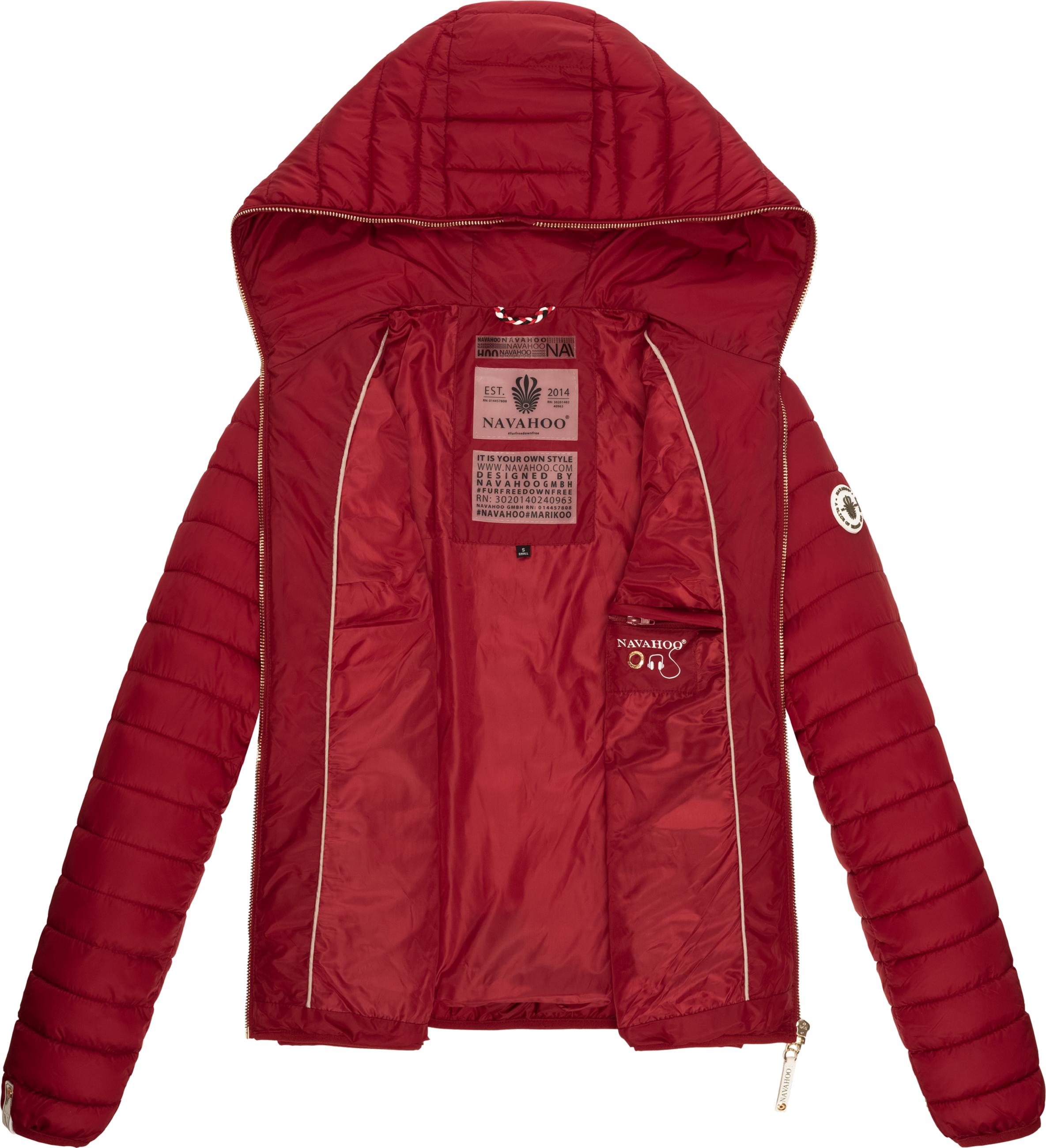 Leichte Steppjacke mit Kapuze "Ich Bin Hübsch" Blood Red