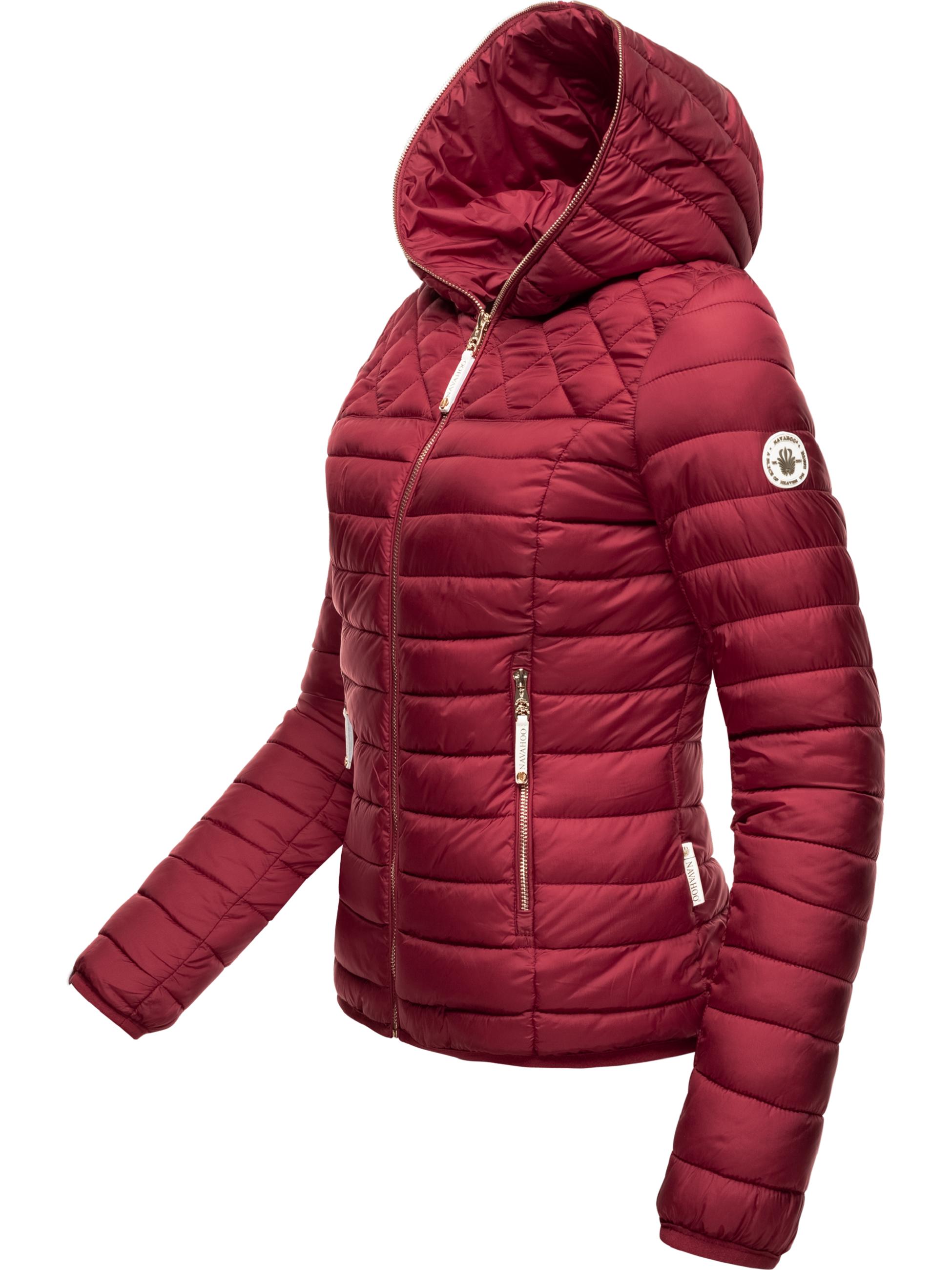 Leichte Steppjacke mit Kapuze "Ich Bin Hübsch" Bordeaux