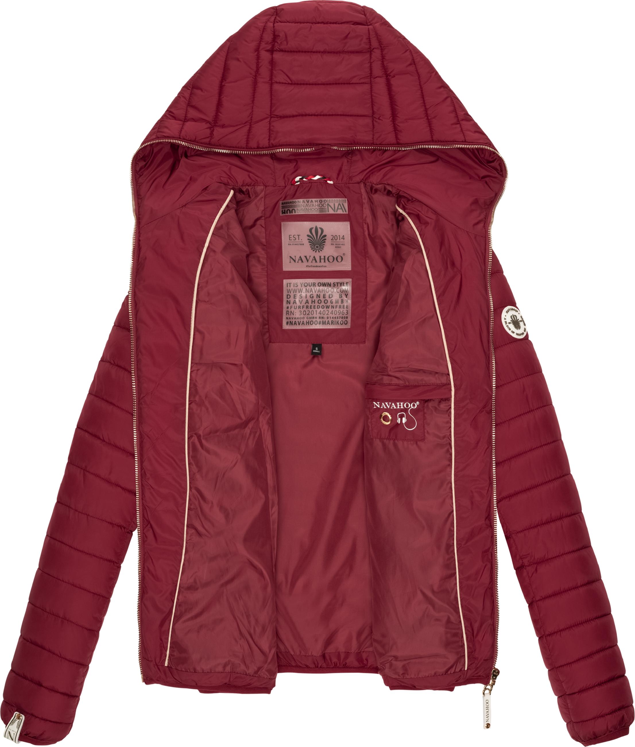 Leichte Steppjacke mit Kapuze "Ich Bin Hübsch" Bordeaux