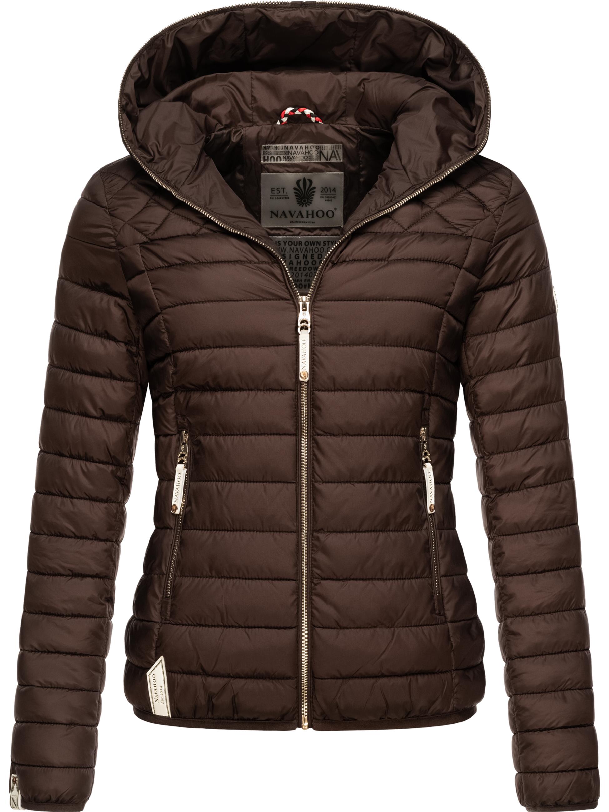 Leichte Steppjacke mit Kapuze "Ich Bin Hübsch" Dark Choco