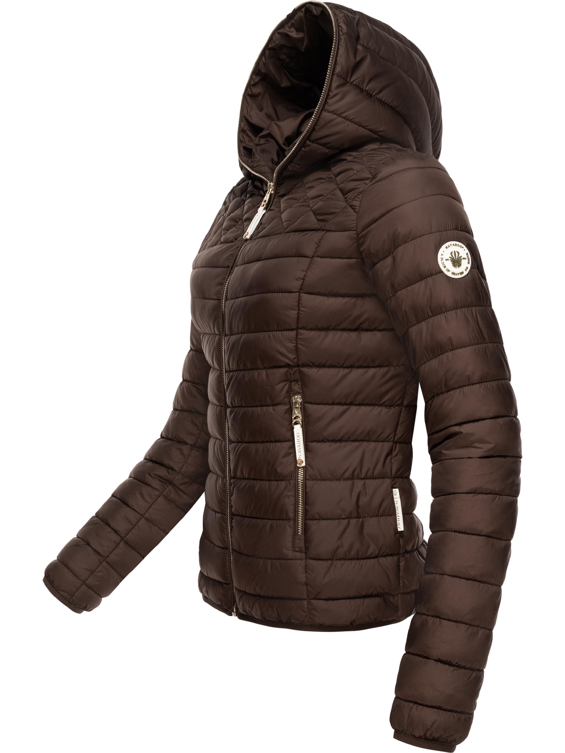 Leichte Steppjacke mit Kapuze "Ich Bin Hübsch" Dark Choco