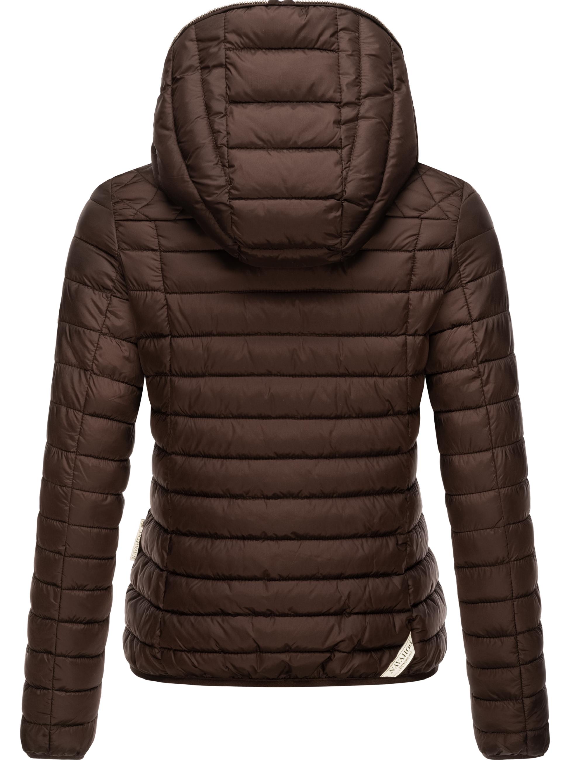 Leichte Steppjacke mit Kapuze "Ich Bin Hübsch" Dark Choco