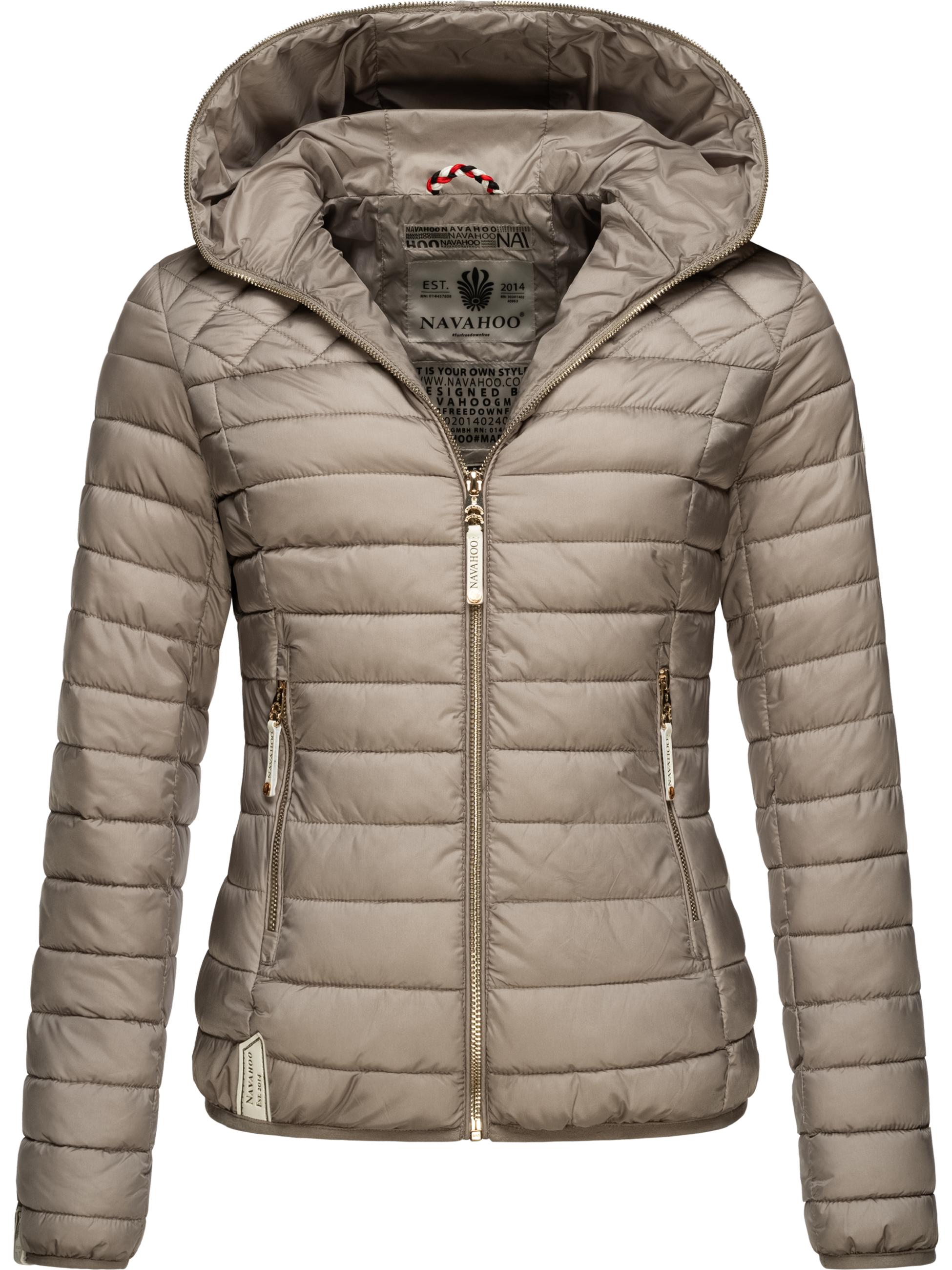 Leichte Steppjacke mit Kapuze "Ich Bin Hübsch" Light Grey
