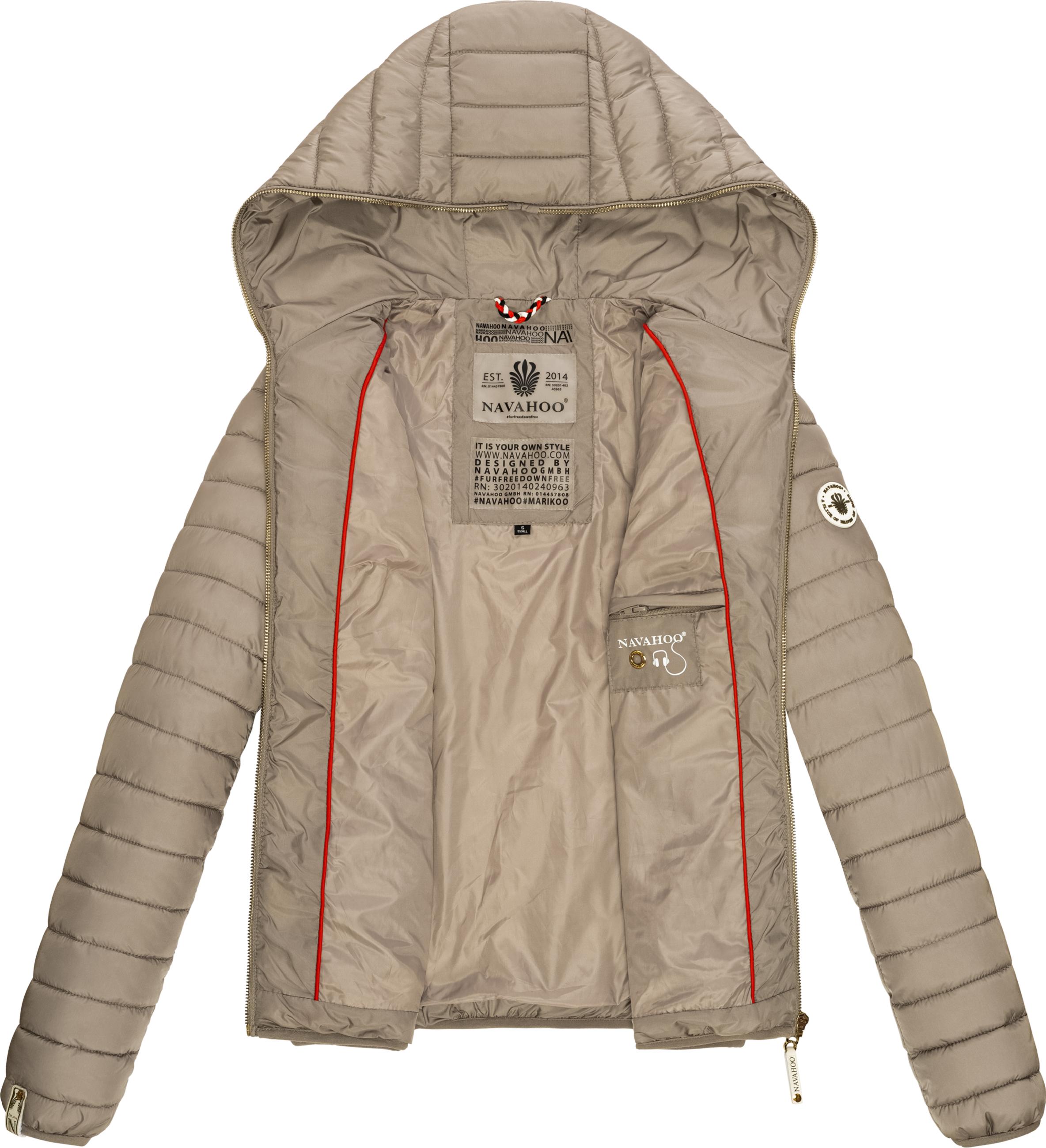 Leichte Steppjacke mit Kapuze "Ich Bin Hübsch" Light Grey