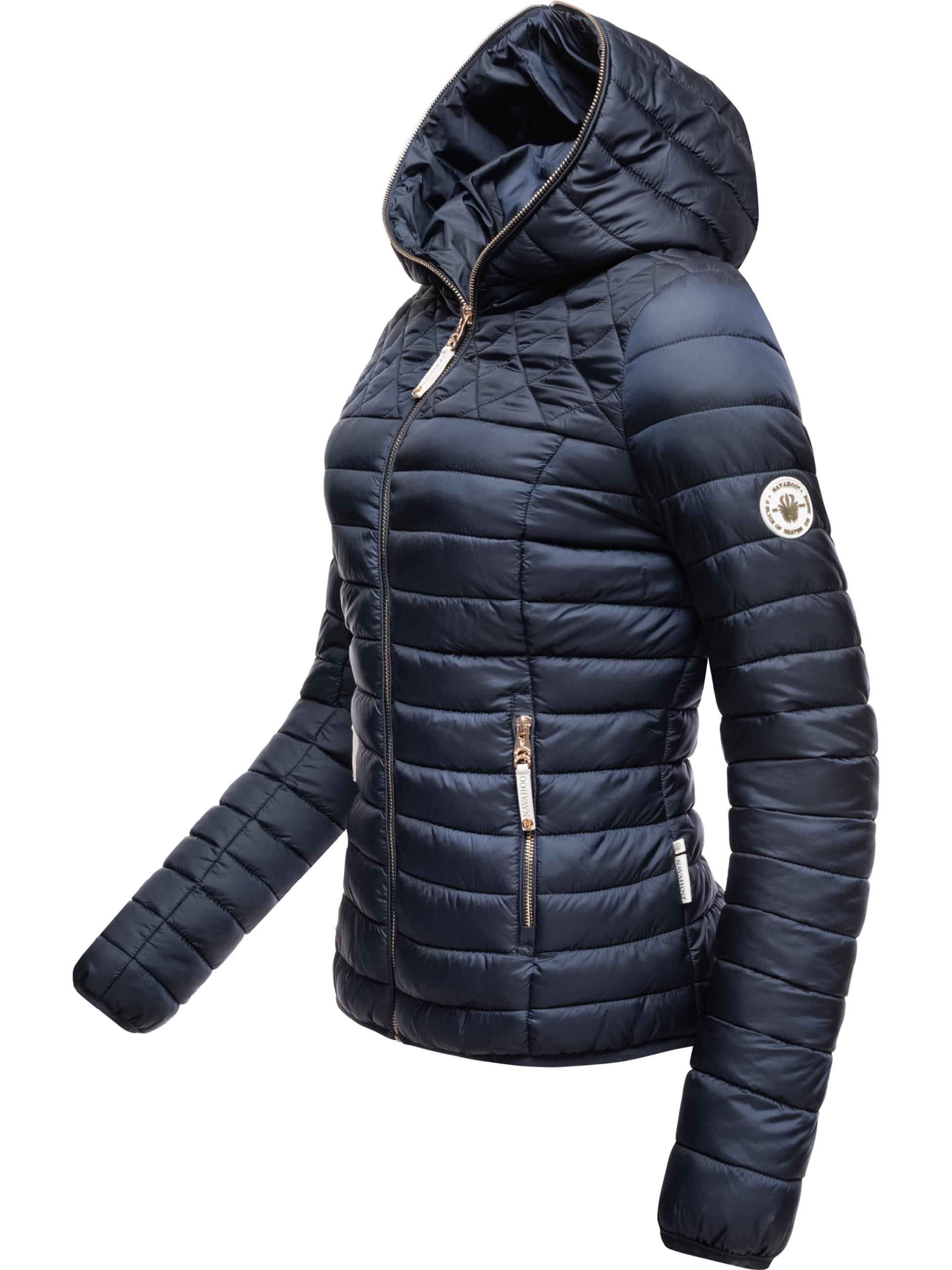 Leichte Steppjacke mit Kapuze "Ich Bin Hübsch" Navy