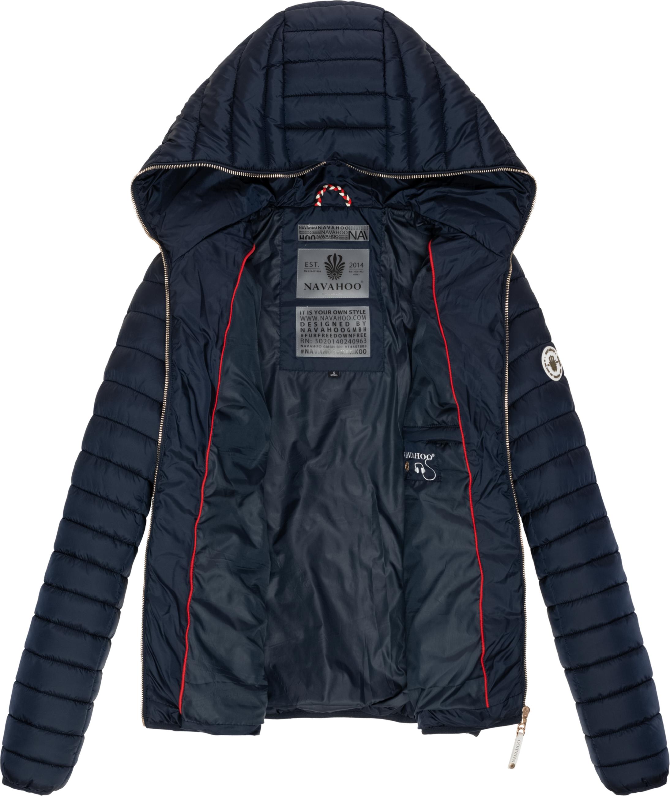 Leichte Steppjacke mit Kapuze "Ich Bin Hübsch" Navy