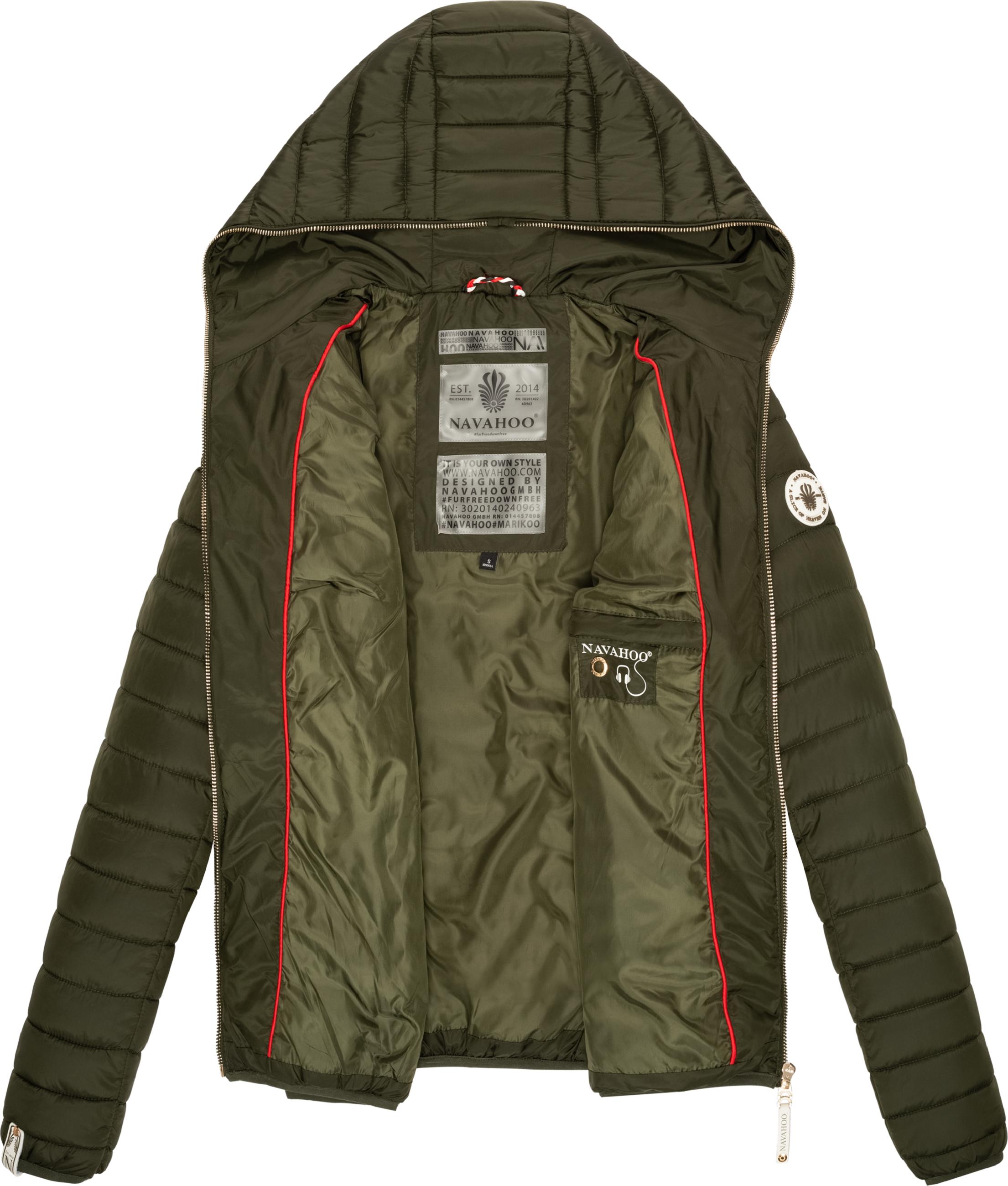 Leichte Steppjacke mit Kapuze "Ich Bin Hübsch" Olive