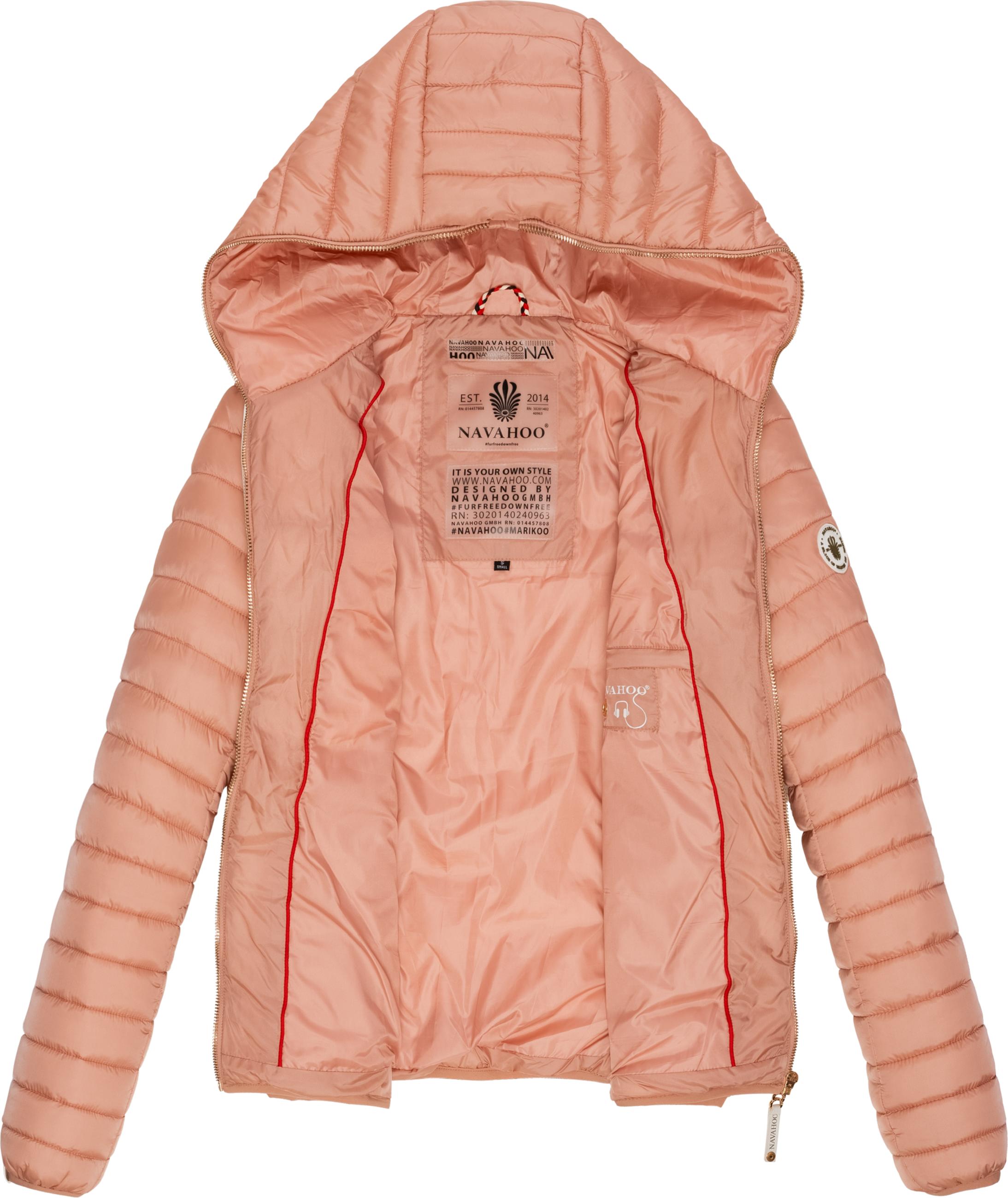 Leichte Steppjacke mit Kapuze "Ich Bin Hübsch" Rosa