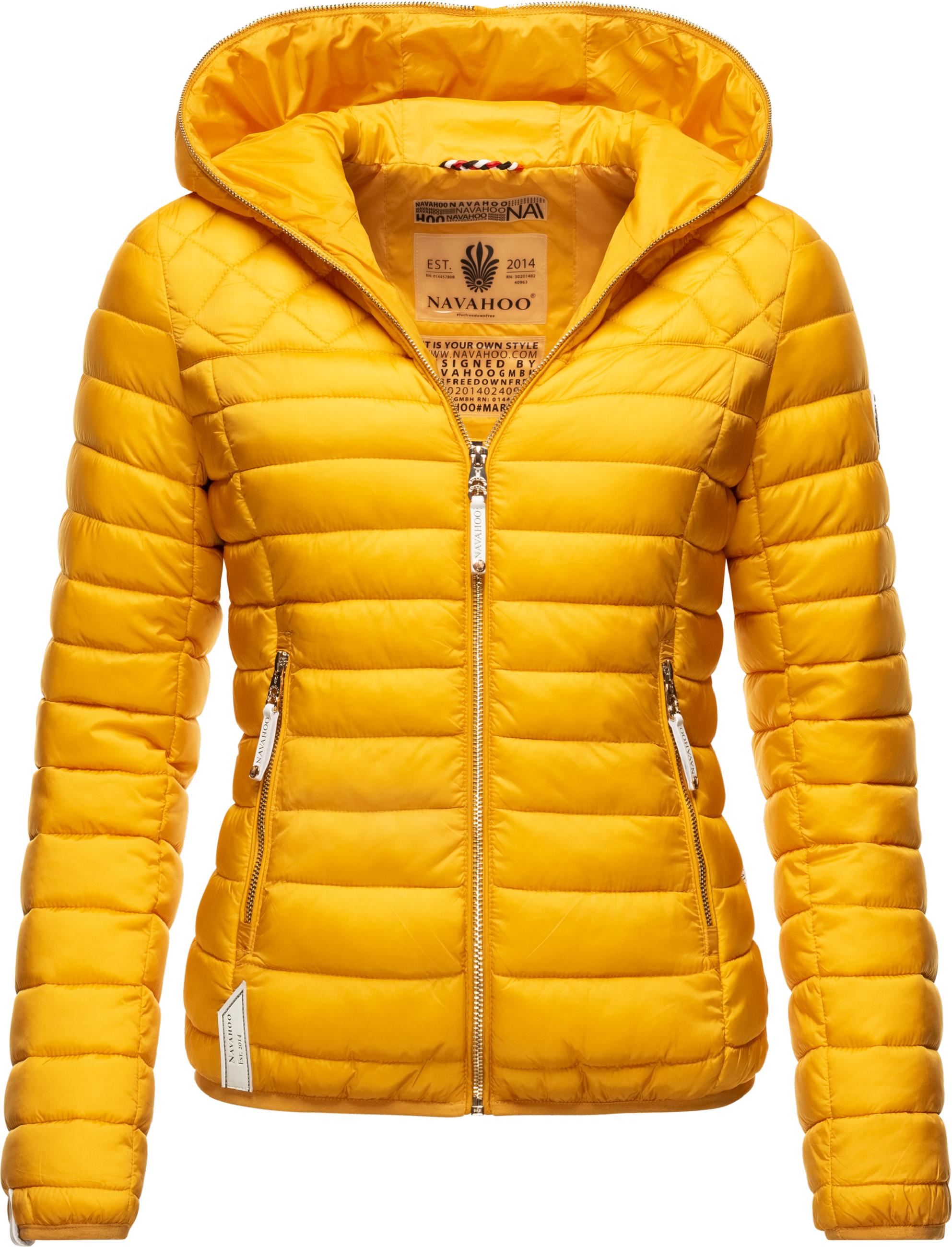 Leichte Steppjacke mit Kapuze "Ich Bin Hübsch" Yellow