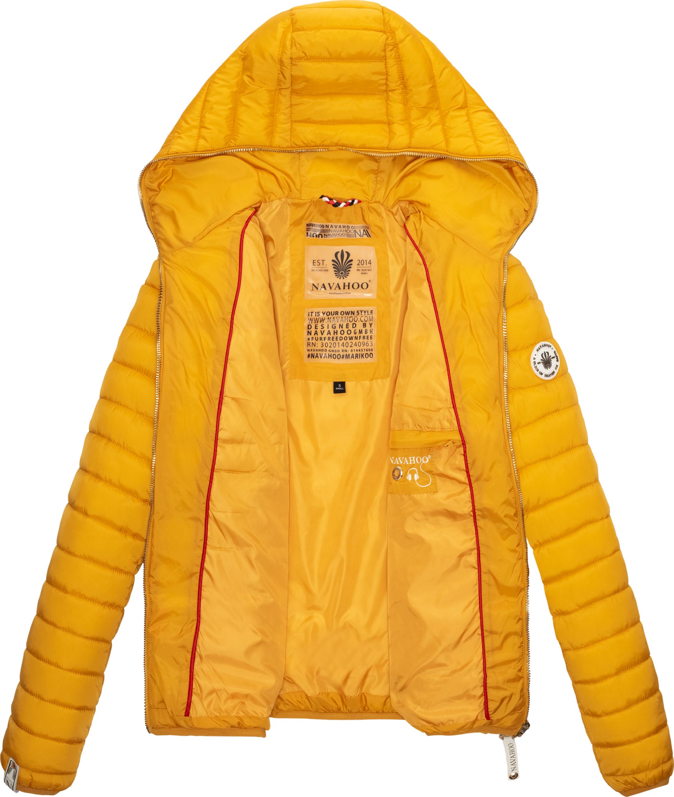 Leichte Steppjacke mit Kapuze "Ich Bin Hübsch" Yellow