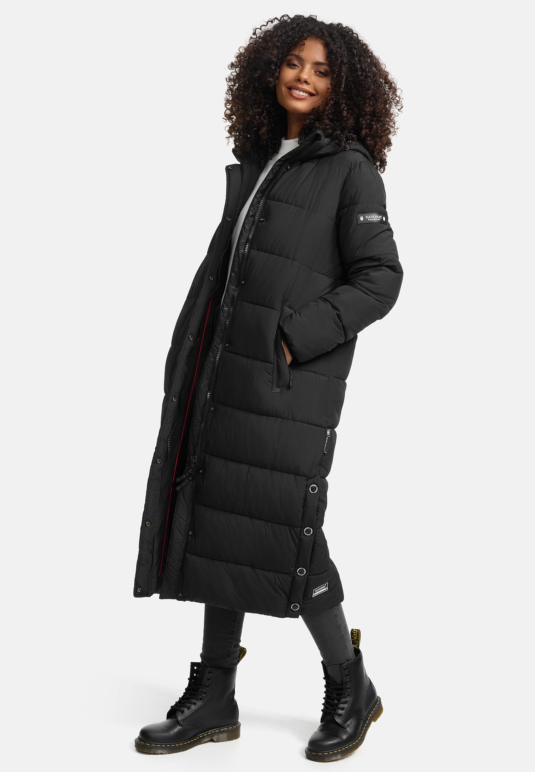 Langer Winter Steppmantel "Isalie" Black