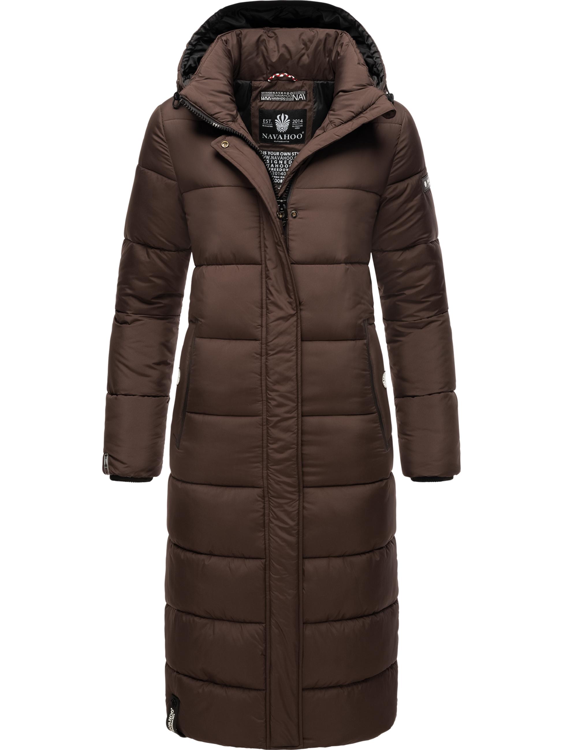 Langer Winter Steppmantel "Isalie" Dark Choco