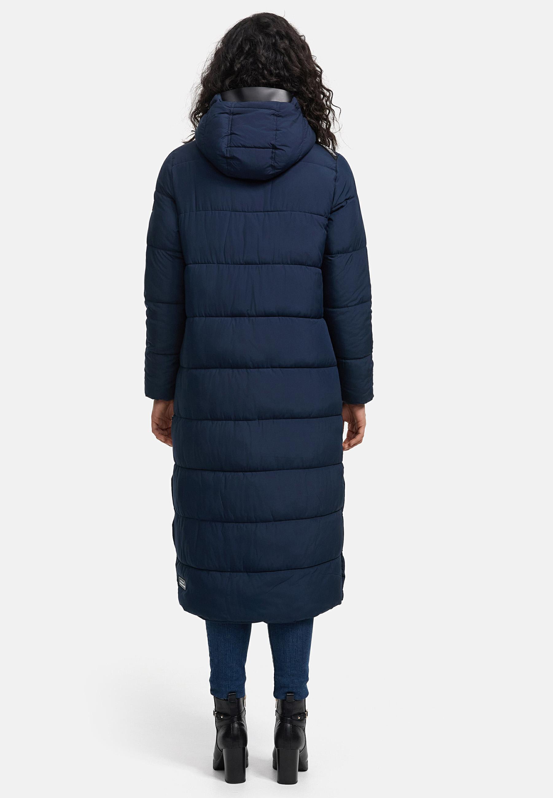 Langer Winter Steppmantel "Isalie" Navy