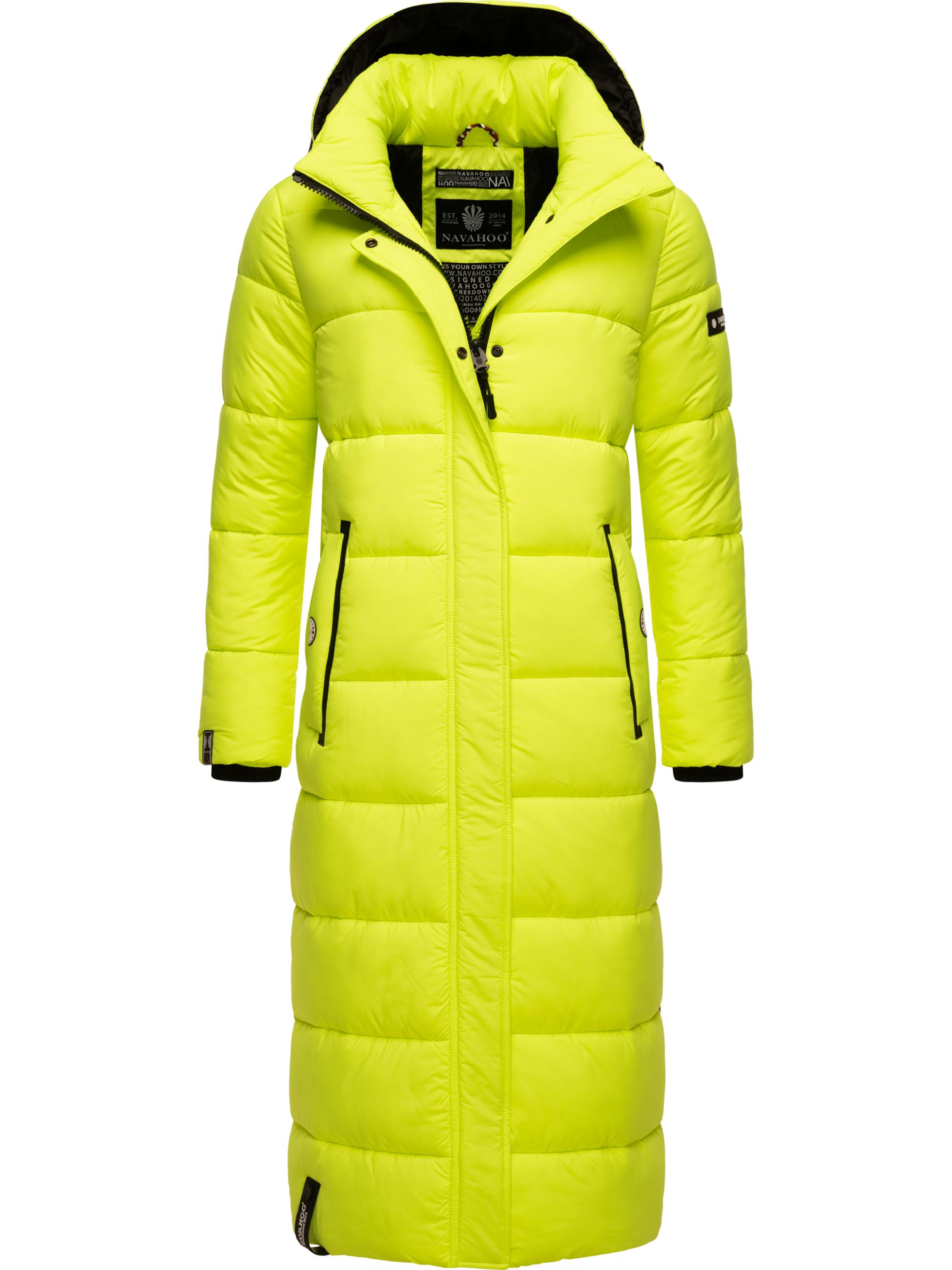 Langer Winter Steppmantel "Isalie" Neon Green