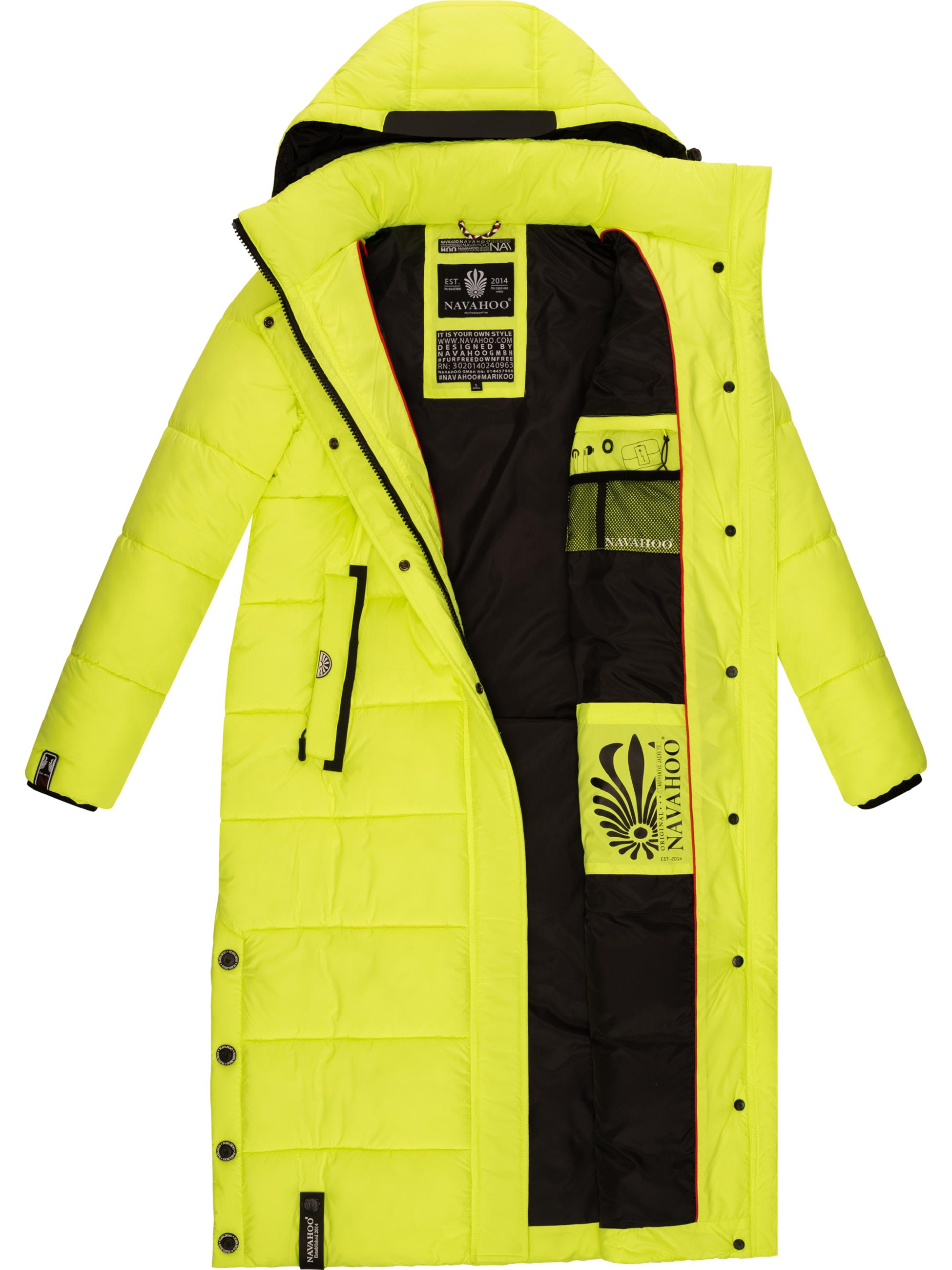 Langer Winter Steppmantel "Isalie" Neon Green