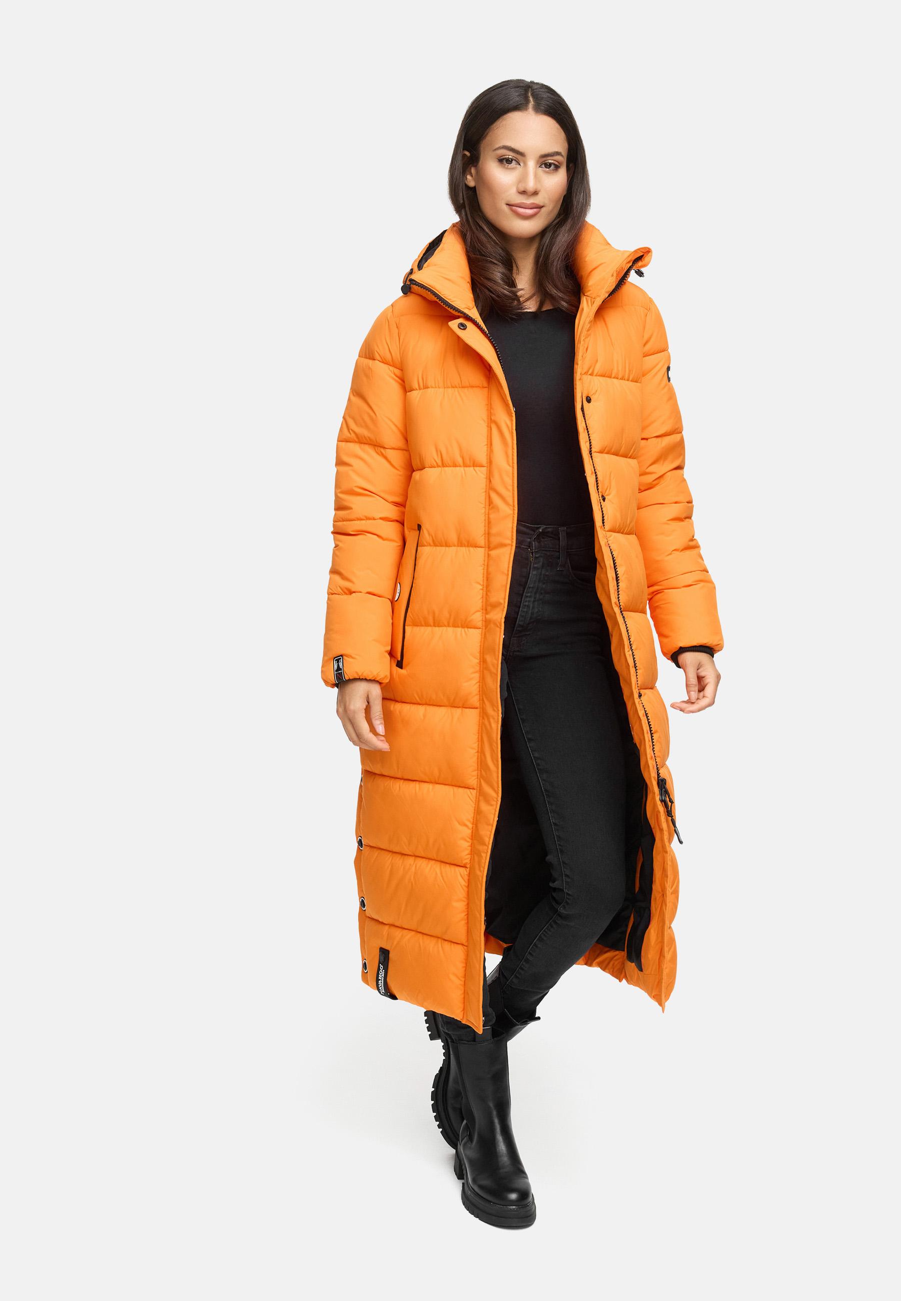 Langer Winter Steppmantel "Isalie" Orange