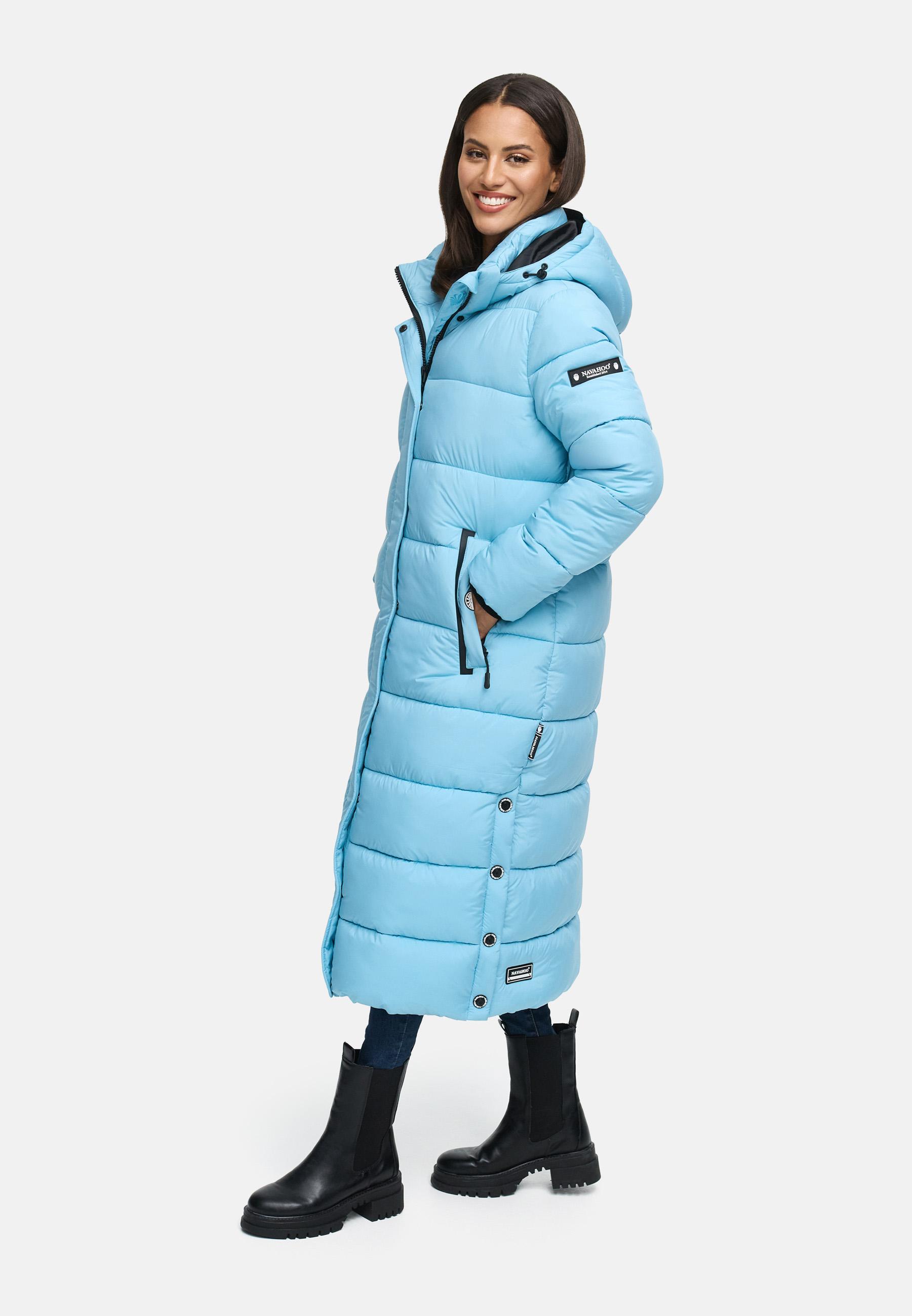 Langer Winter Steppmantel "Isalie" Sky Blue