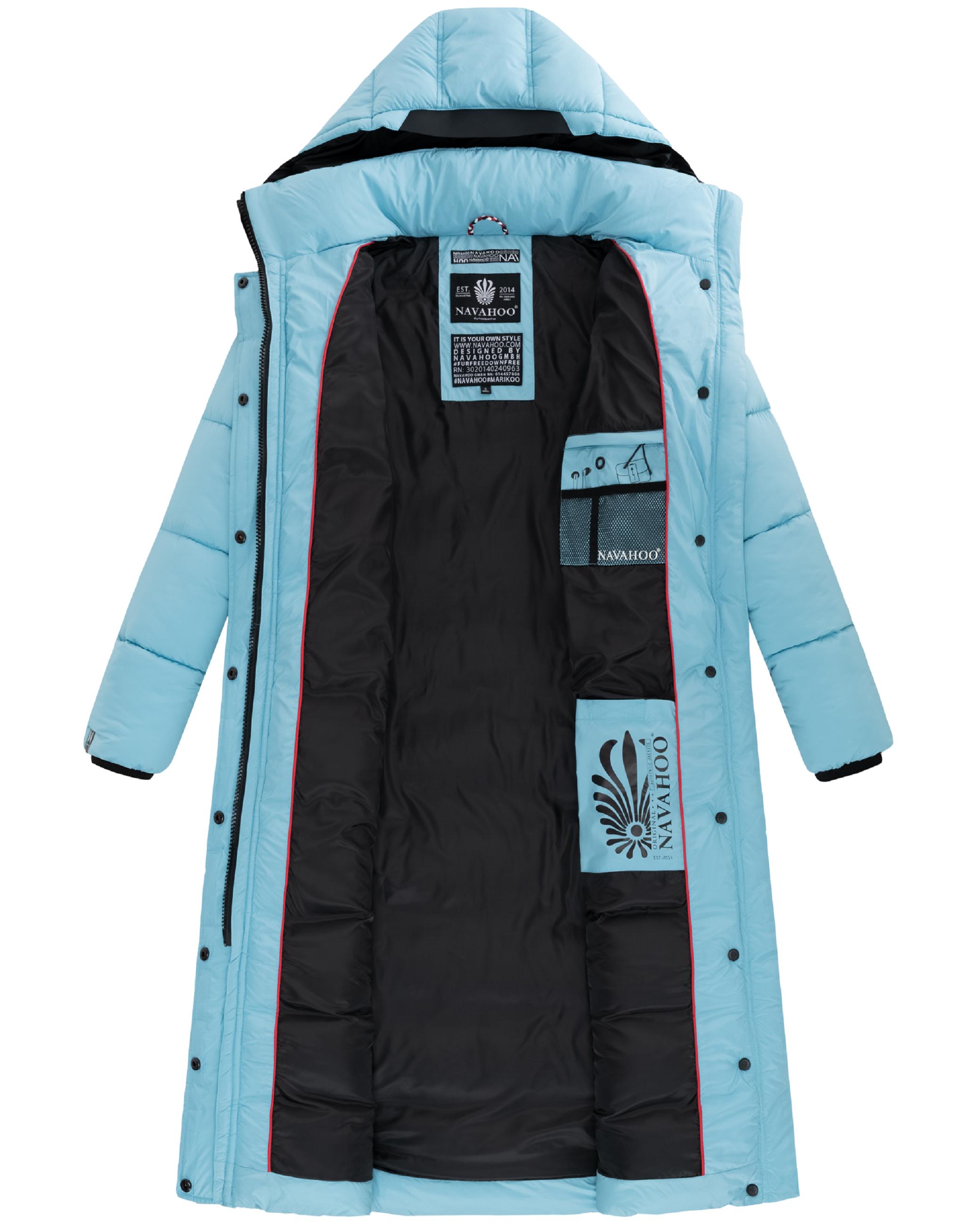 Langer Winter Steppmantel "Isalie" Sky Blue