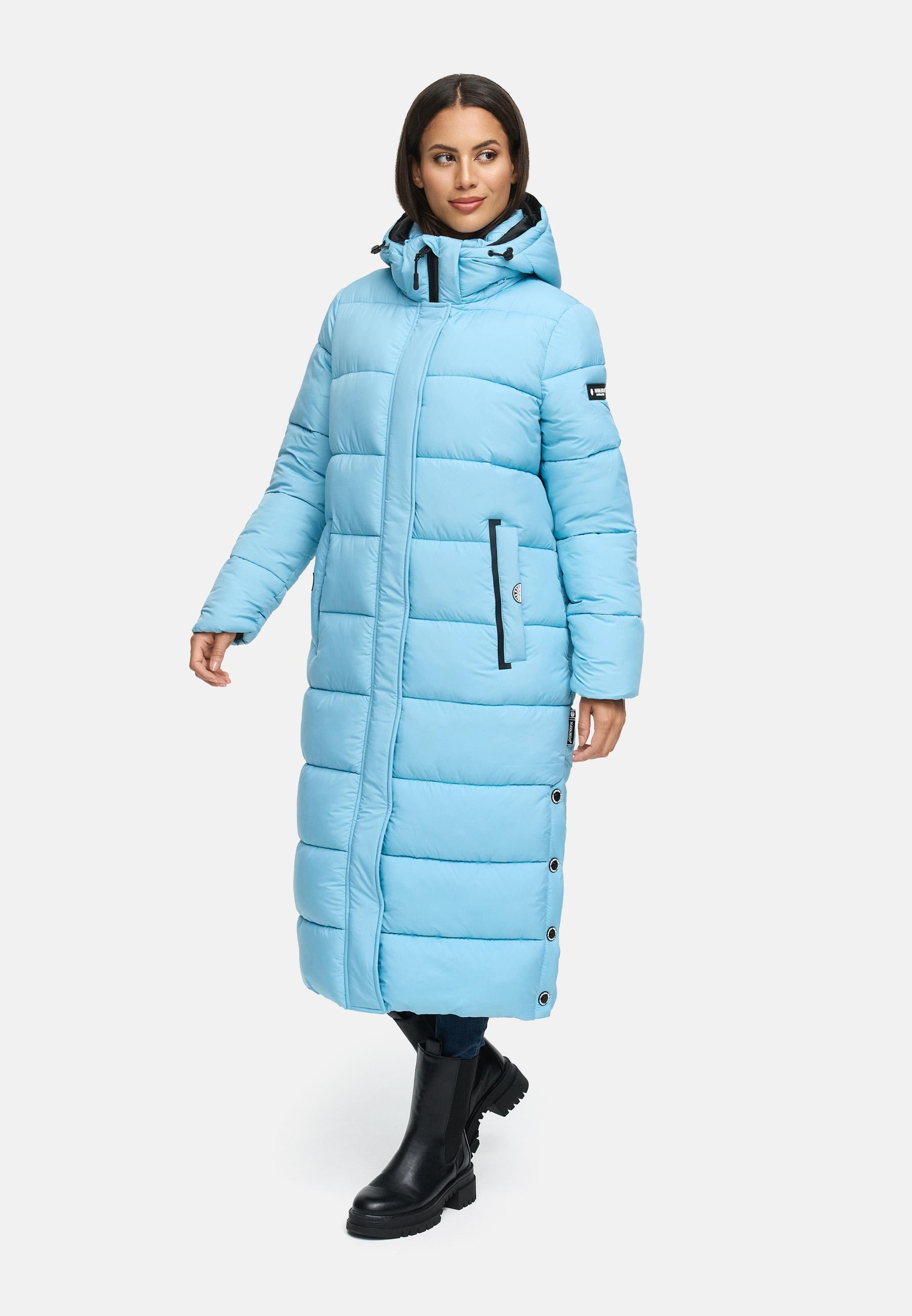 Langer Winter Steppmantel "Isalie" Sky Blue