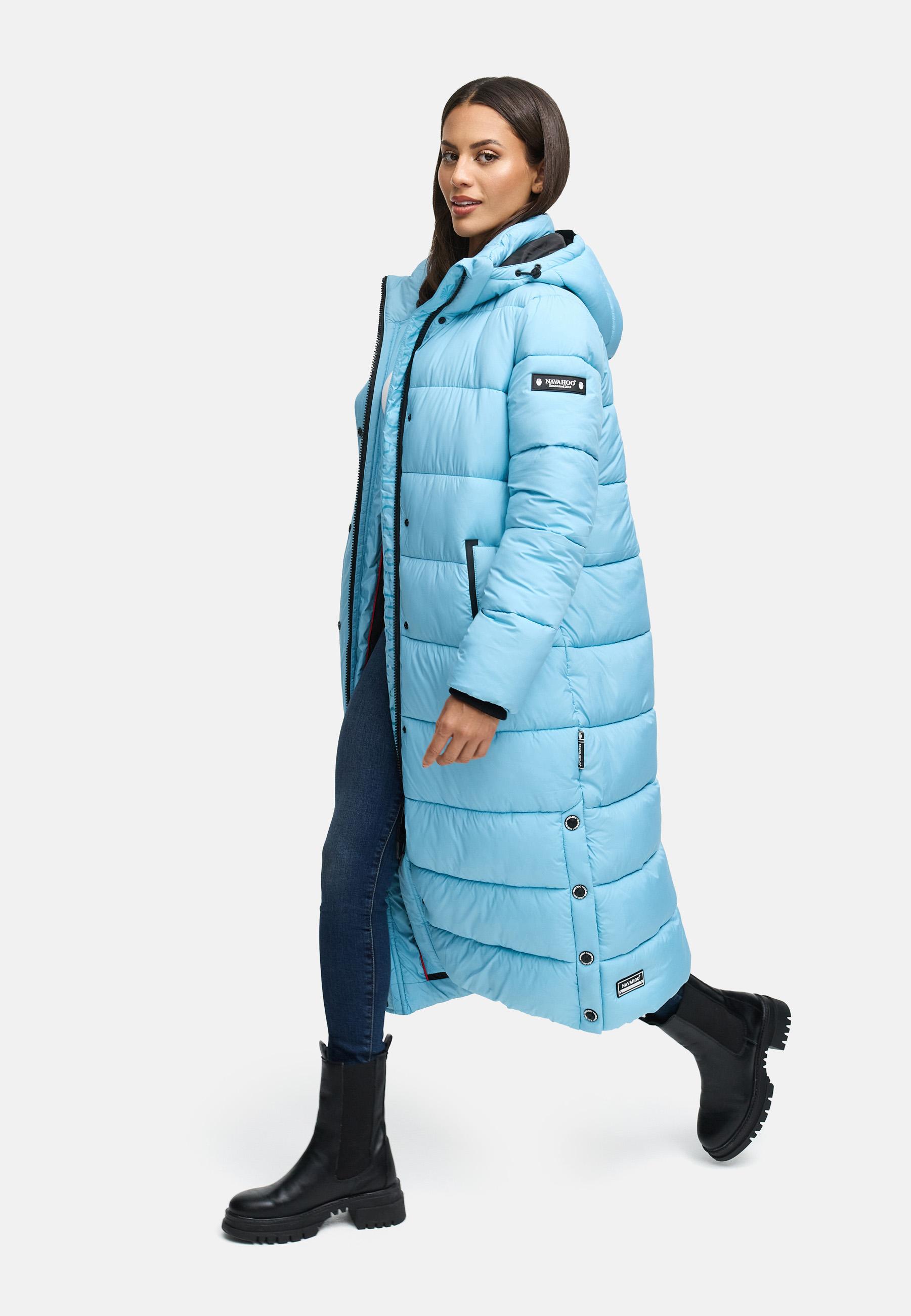 Langer Winter Steppmantel "Isalie" Sky Blue