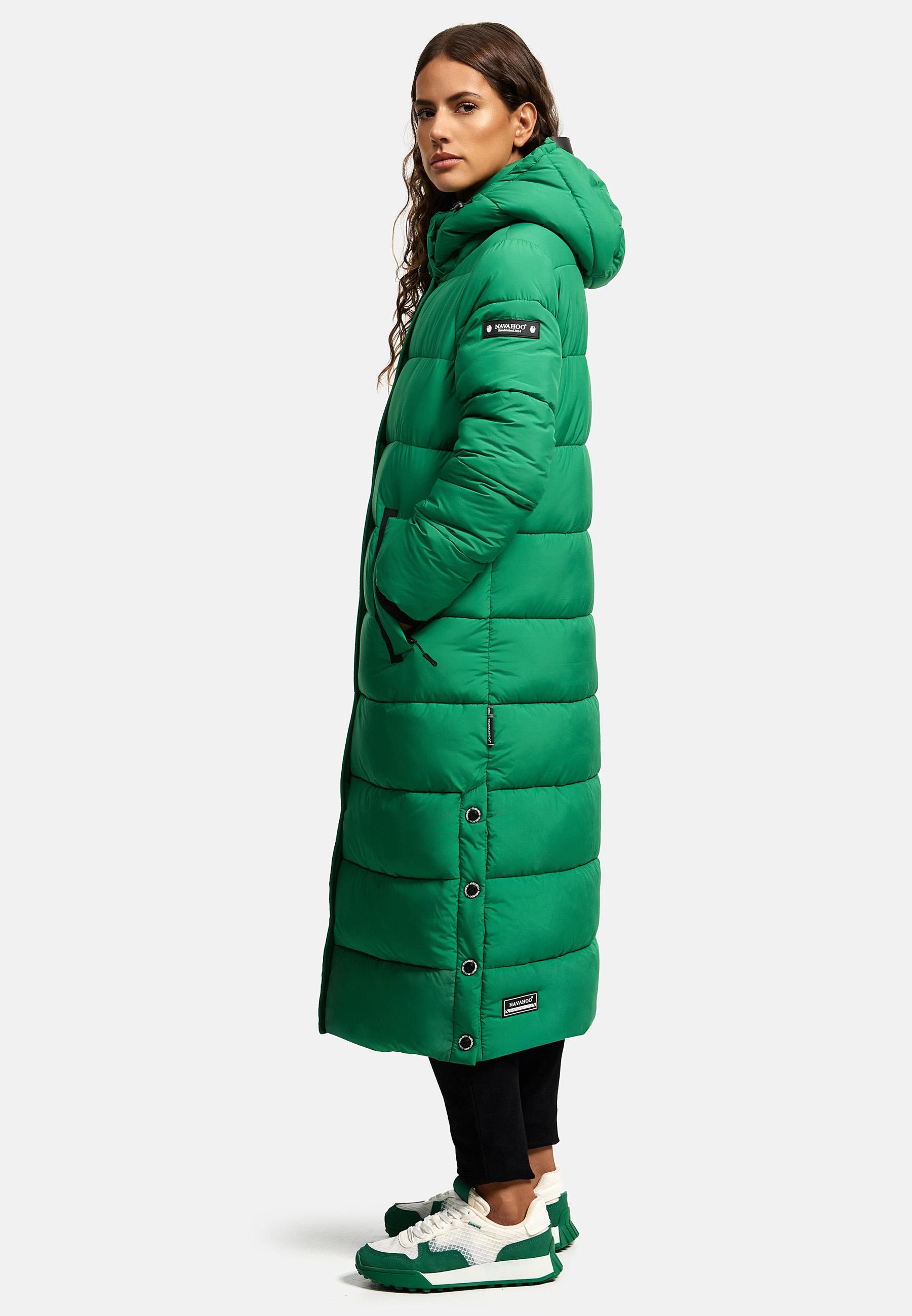 Langer Winter Steppmantel "Isalie" Smaragd Green