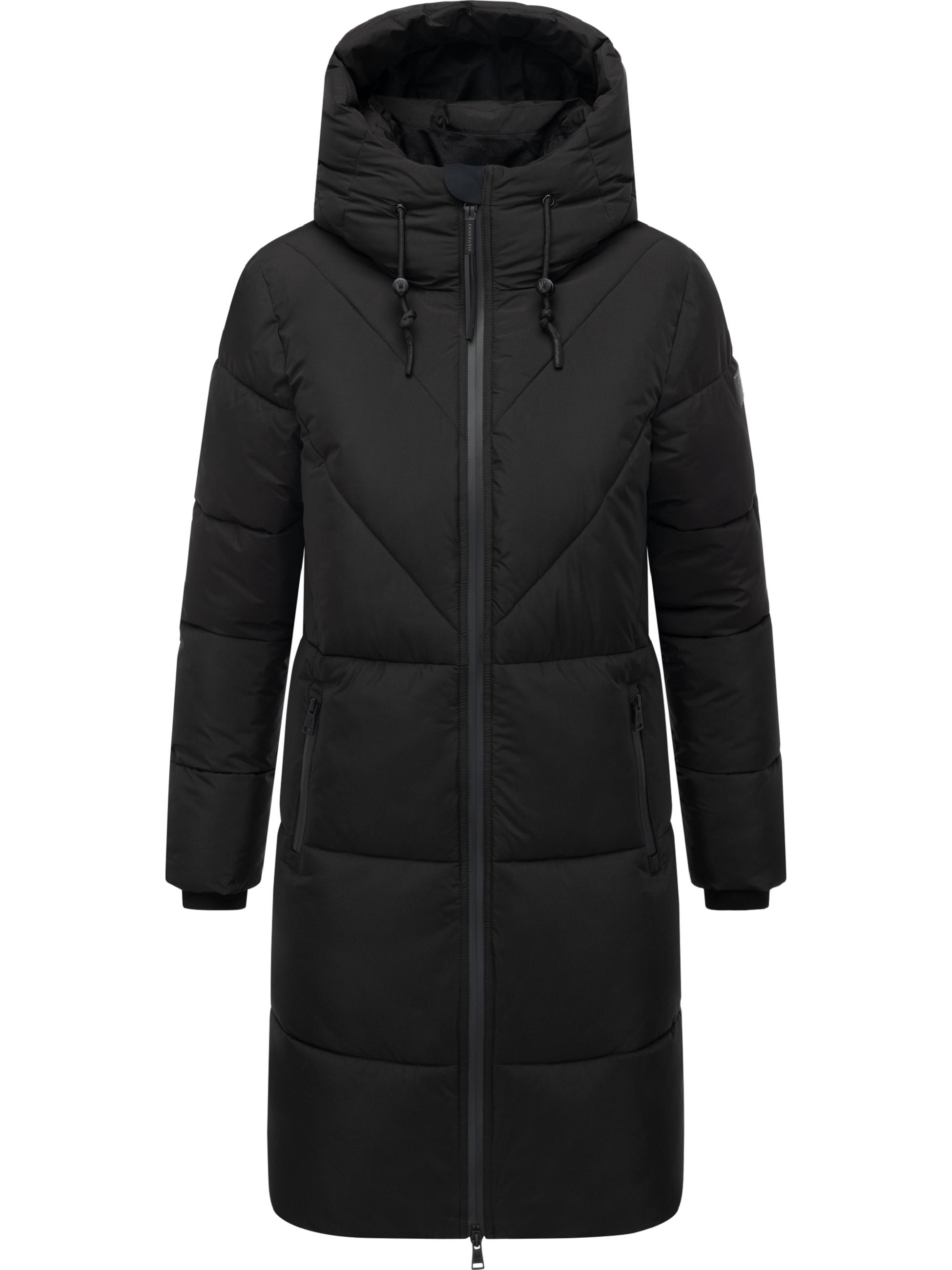 Warmer Steppmantel mit Fleece-gefüttertem Kragen "Kältekuschel XIV" Black