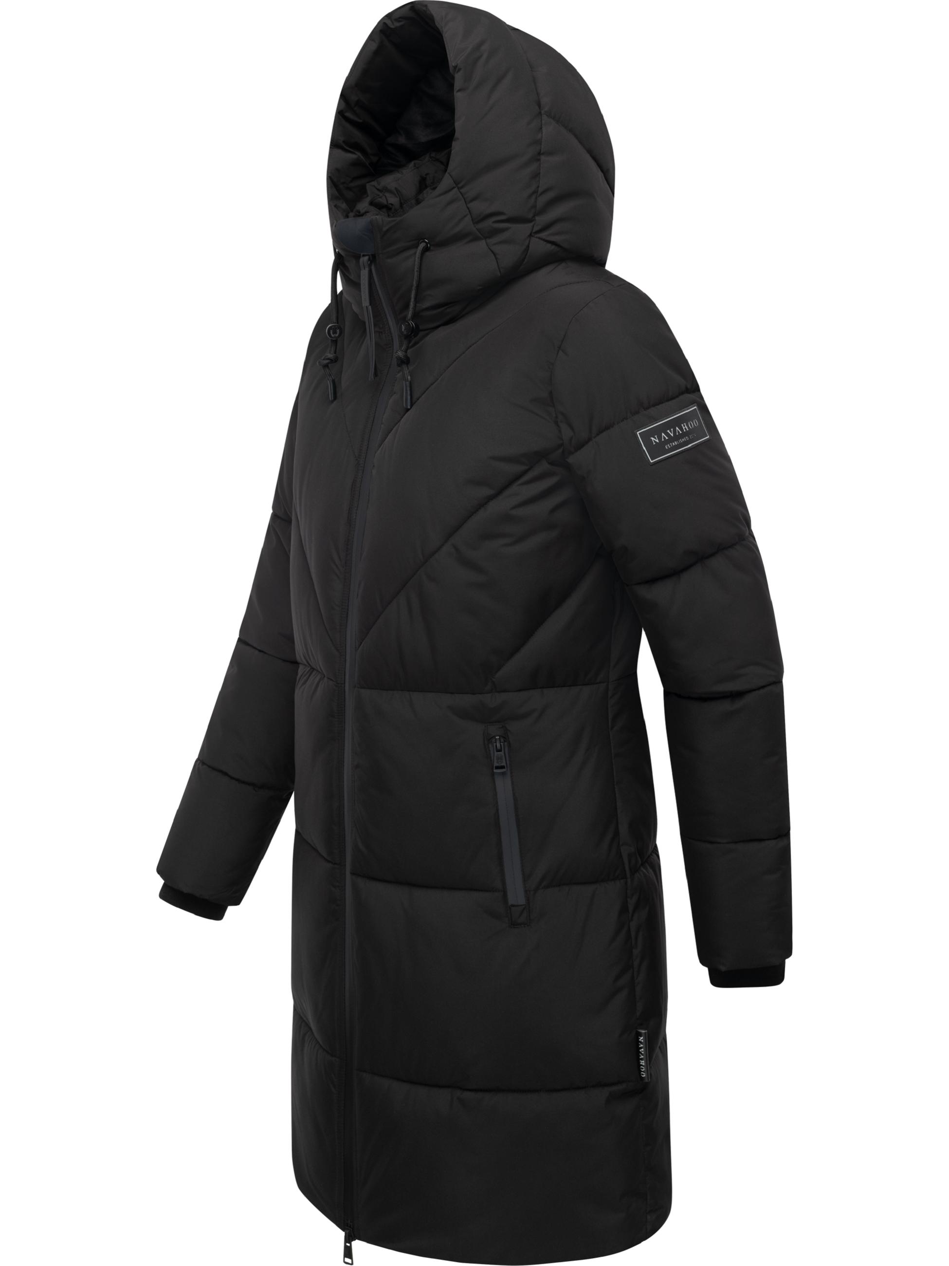 Warmer Steppmantel mit Fleece-gefüttertem Kragen "Kältekuschel XIV" Black