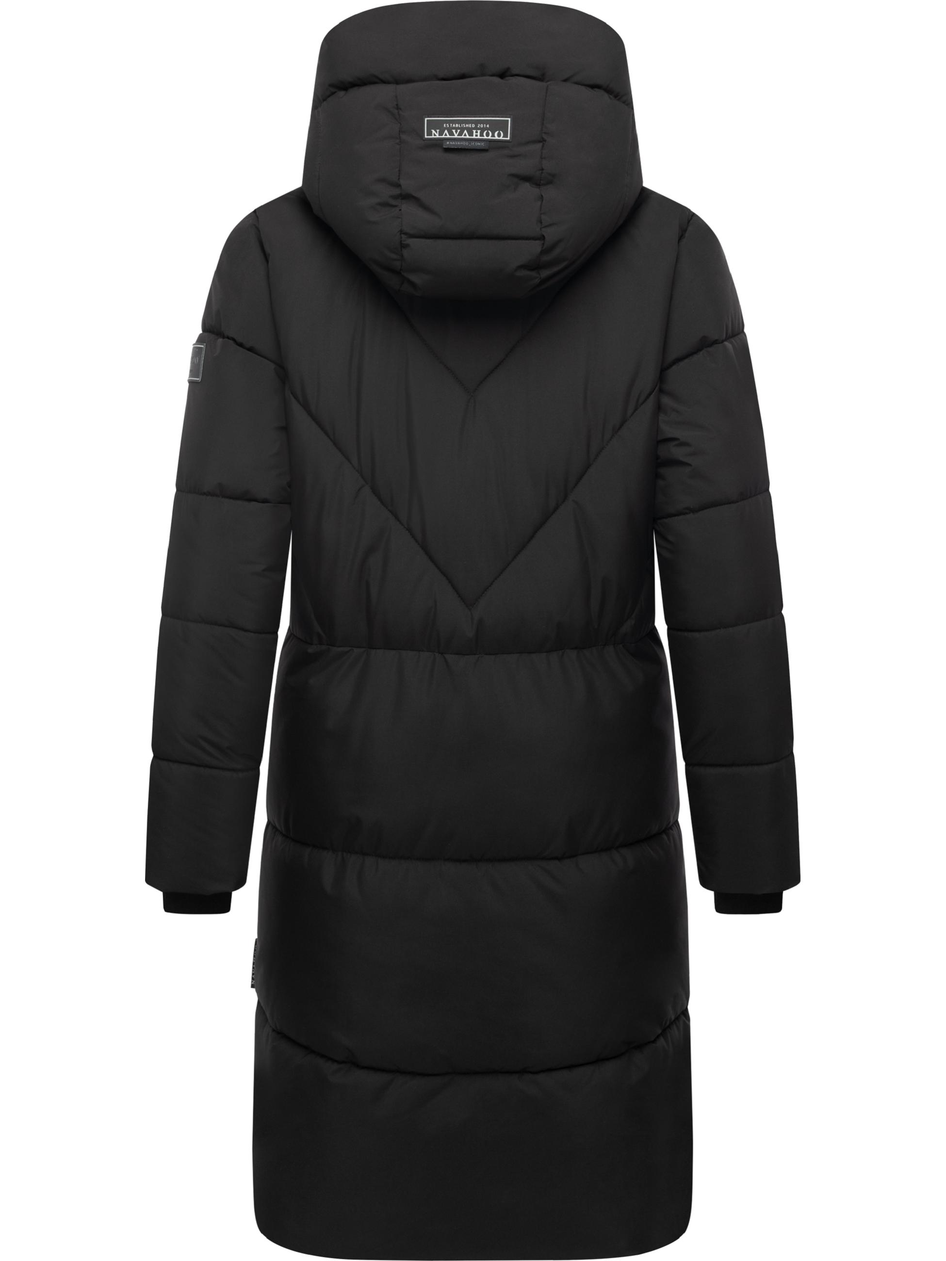 Warmer Steppmantel mit Fleece-gefüttertem Kragen "Kältekuschel XIV" Black